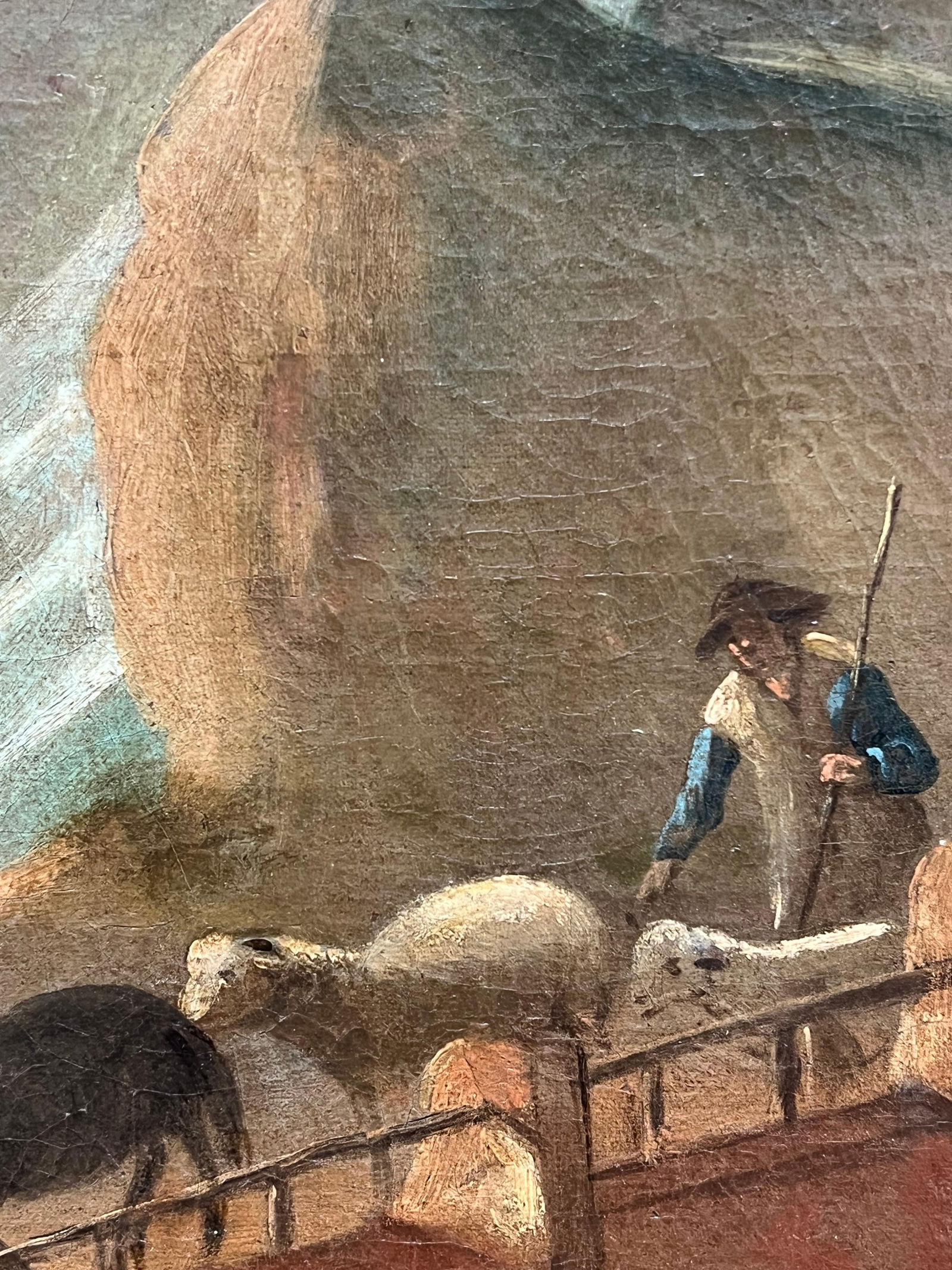 18th-Century Dutch Pastoral Scene with Travelers and Livestock Golden Landscape mid 18th Century - 6