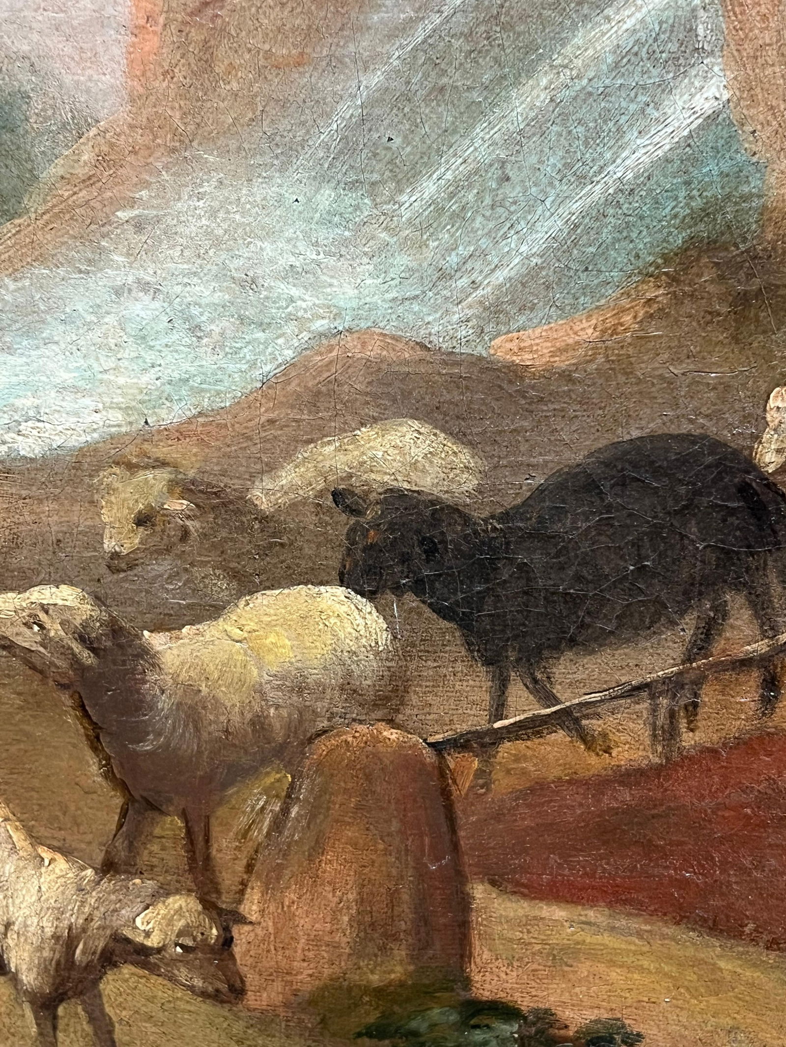 18th-Century Dutch Pastoral Scene with Travelers and Livestock Golden Landscape mid 18th Century - 7