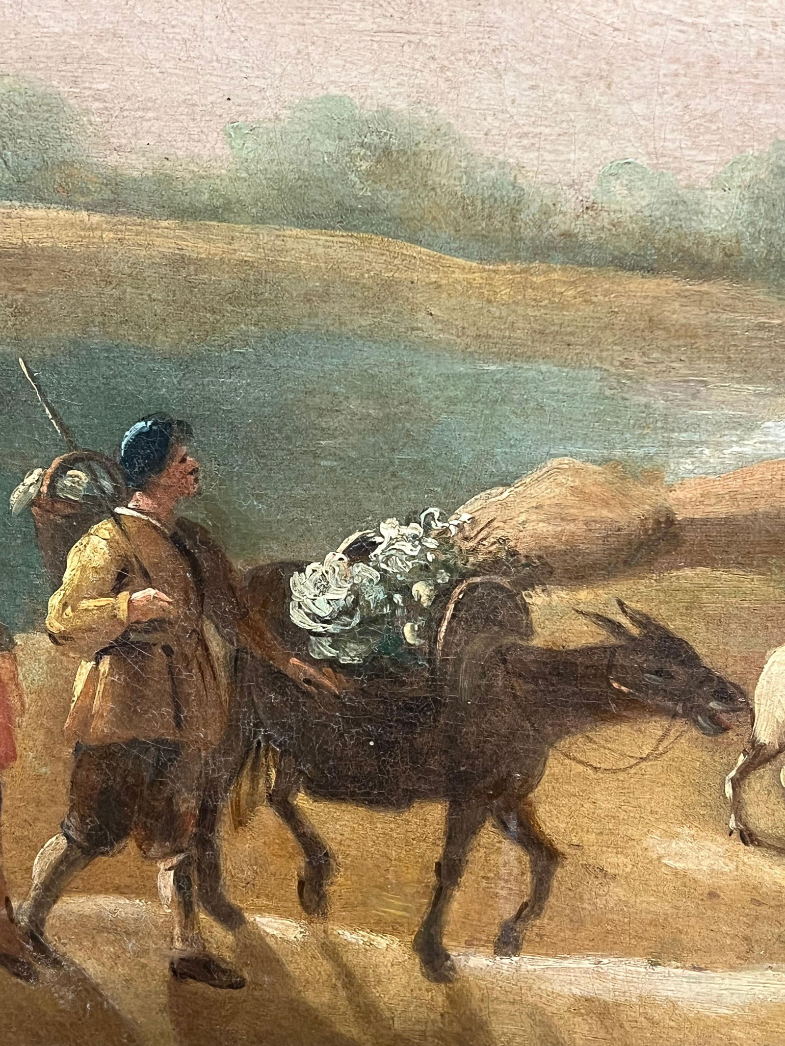 18th-Century Dutch Pastoral Scene with Travelers and Livestock Golden Landscape mid 18th Century - 9