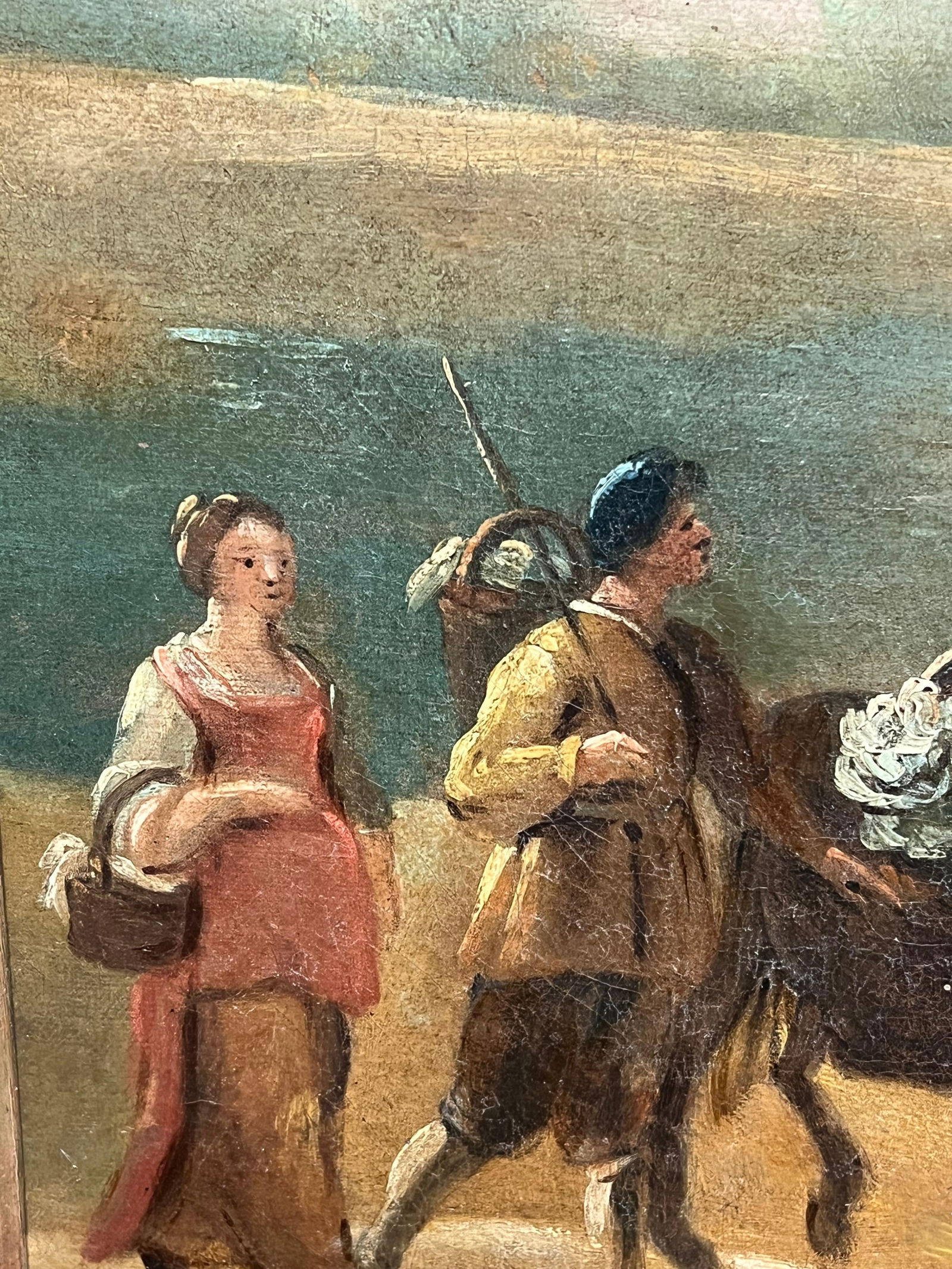 18th-Century Dutch Pastoral Scene with Travelers and Livestock Golden Landscape mid 18th Century - 10