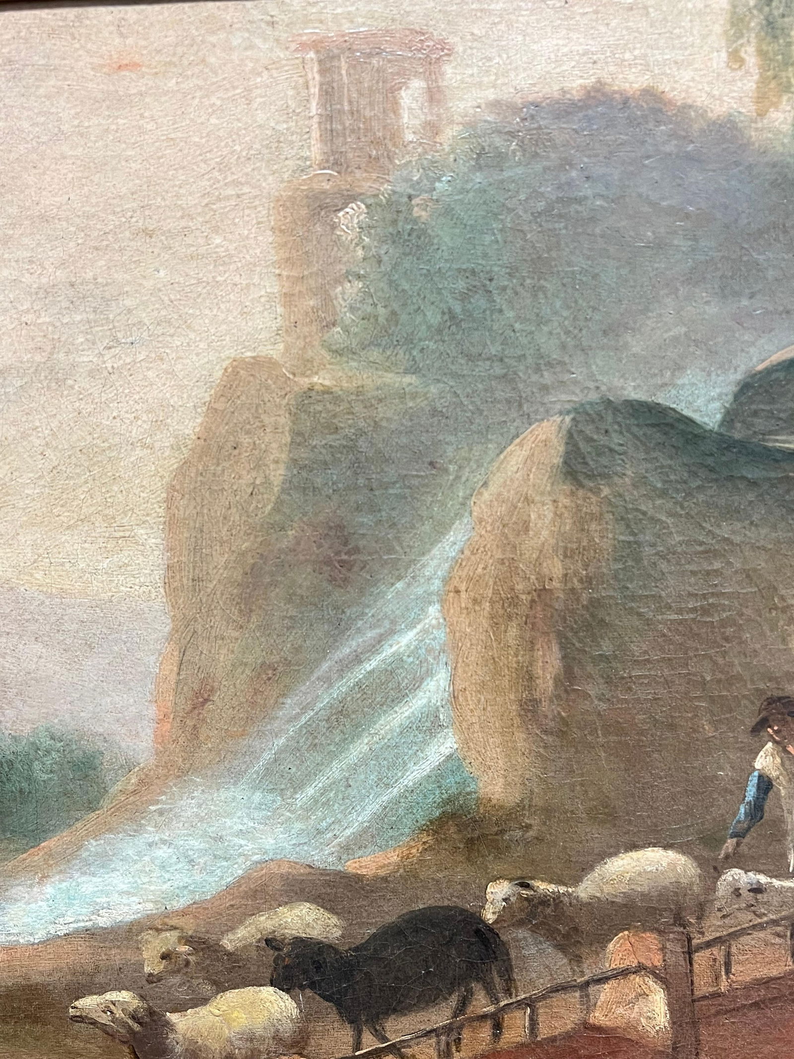 18th-Century Dutch Pastoral Scene with Travelers and Livestock Golden Landscape mid 18th Century - 12