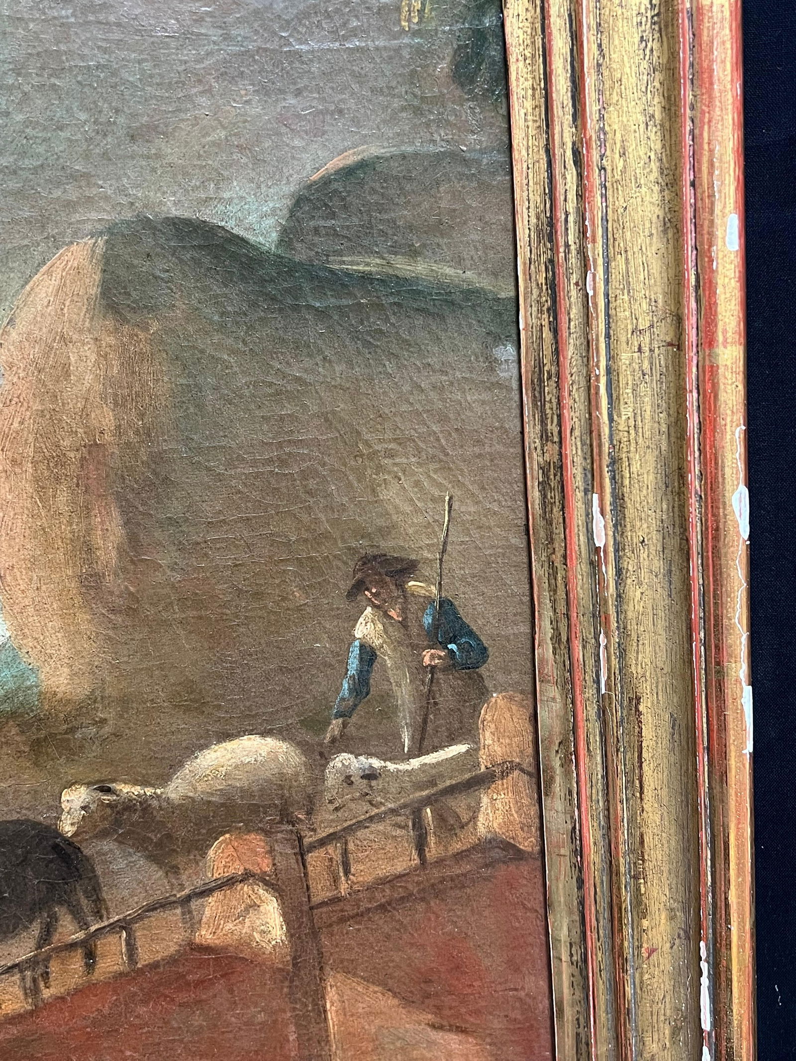 18th-Century Dutch Pastoral Scene with Travelers and Livestock Golden Landscape mid 18th Century - 13