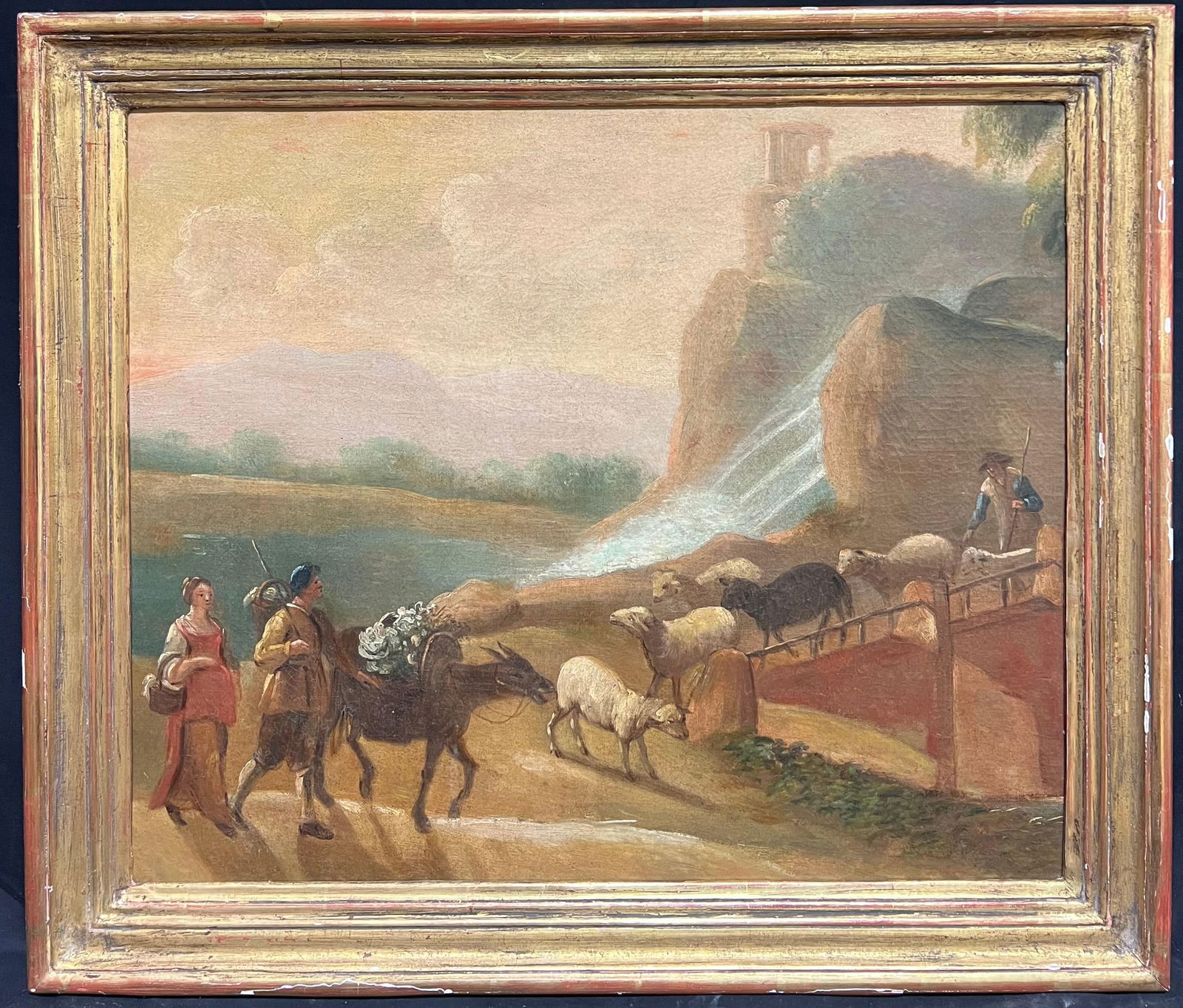 18th-Century Dutch Pastoral Scene with Travelers and Livestock Golden Landscape mid 18th Century (1 of 14)