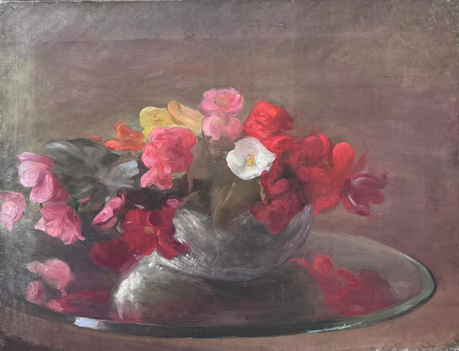 1900's French Impressionist Oil on Canvas Pretty Flowers Still Life Natural 1900 (1 of 13)
