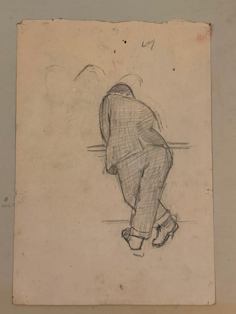 1920's British Impressionist Watercolor Painting Young Girl Gardening Vegetables 1953 - 7