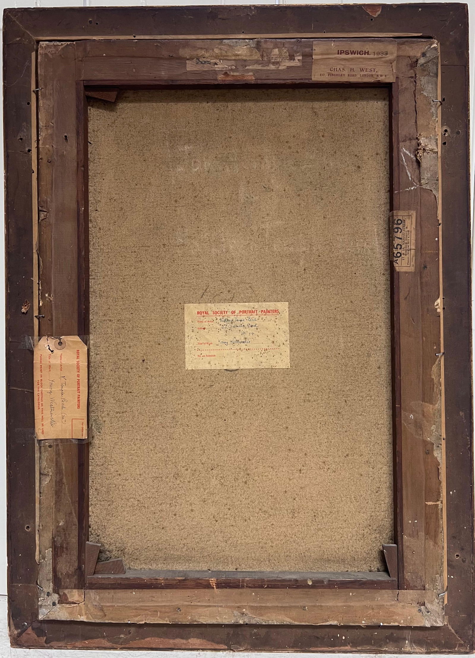 1930's British Oil Painting Portrait of Westminster School Boy in Uniform 1931 - 11