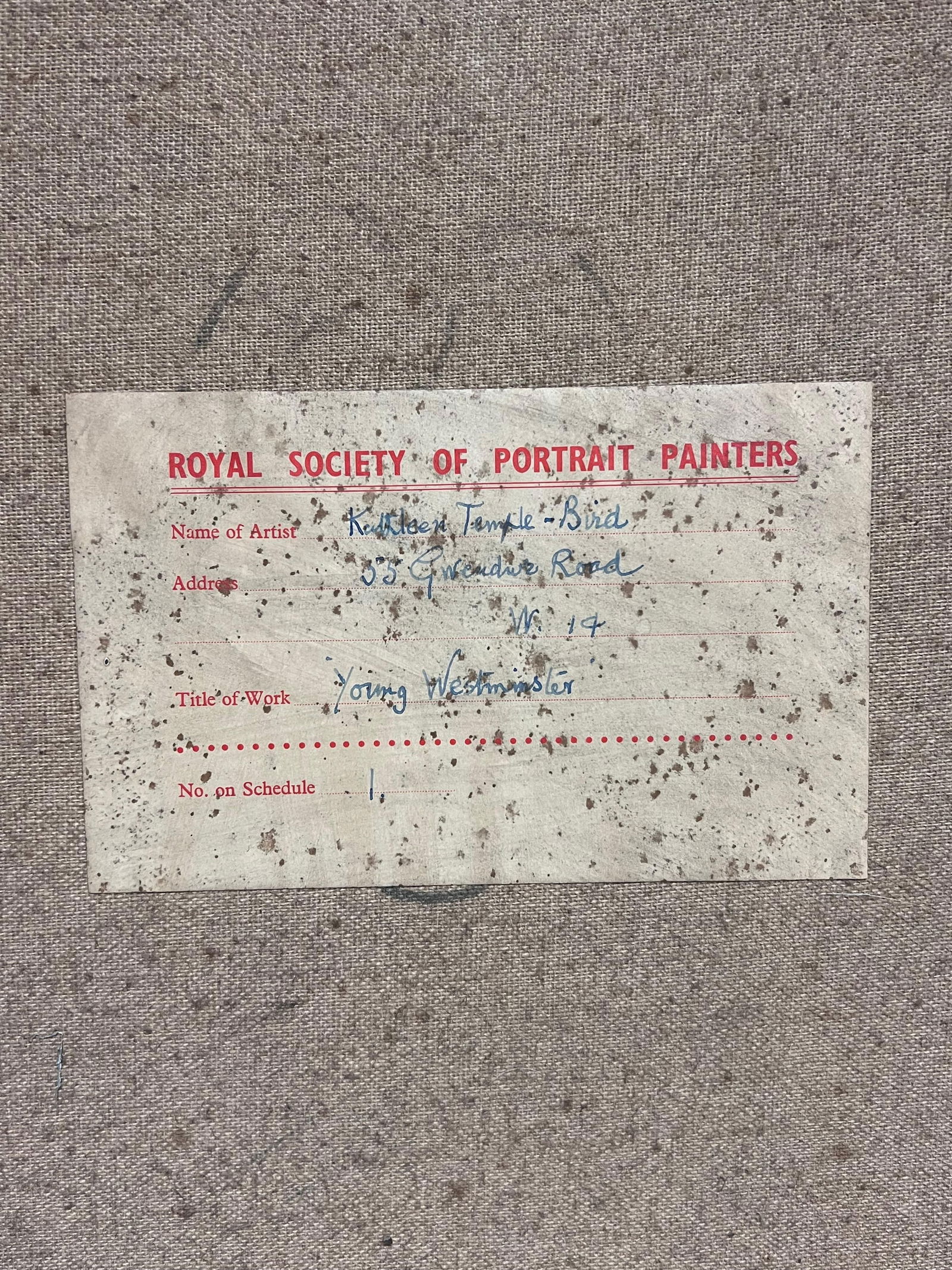 1930's British Oil Painting Portrait of Westminster School Boy in Uniform 1931 - 12