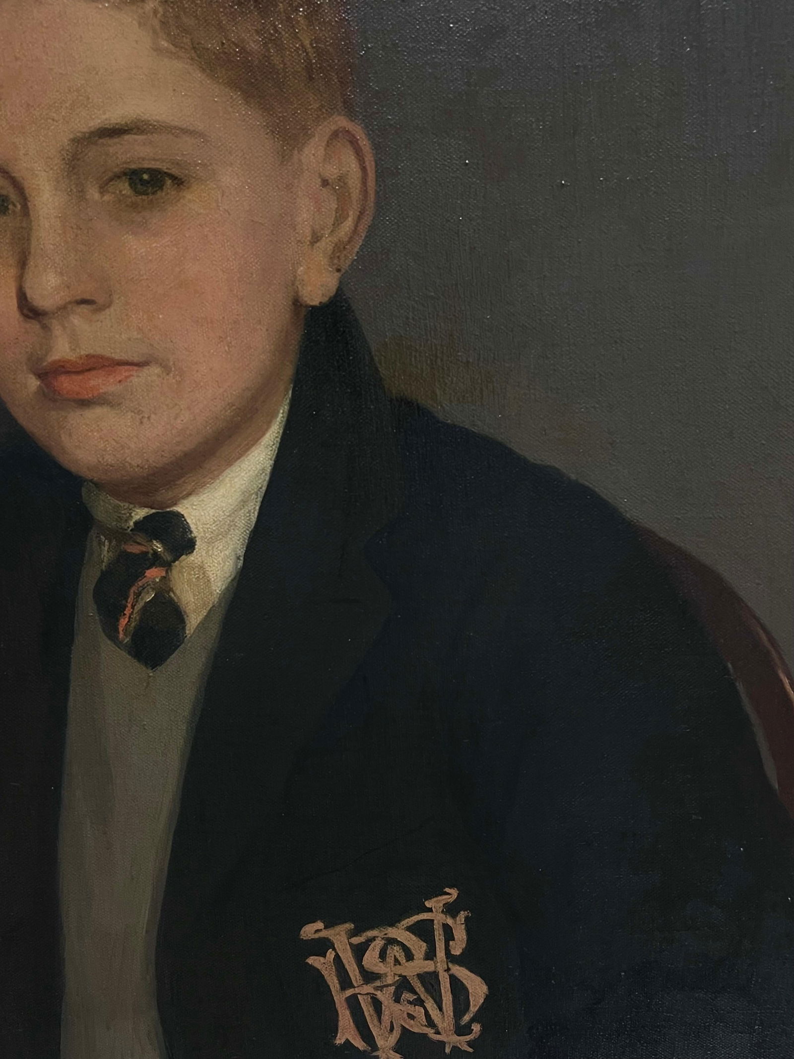 1930's British Oil Painting Portrait of Westminster School Boy in Uniform 1931 - 5