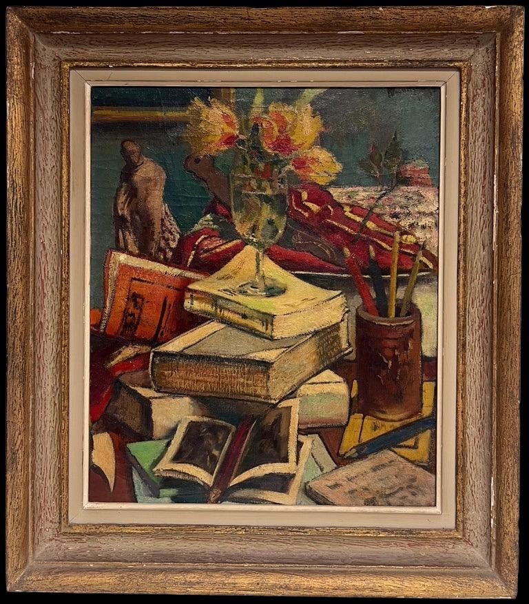 1930's English Impressionist Signed Oil Painting Still Life Thick Impasto Paint 1930's (1 of 13)