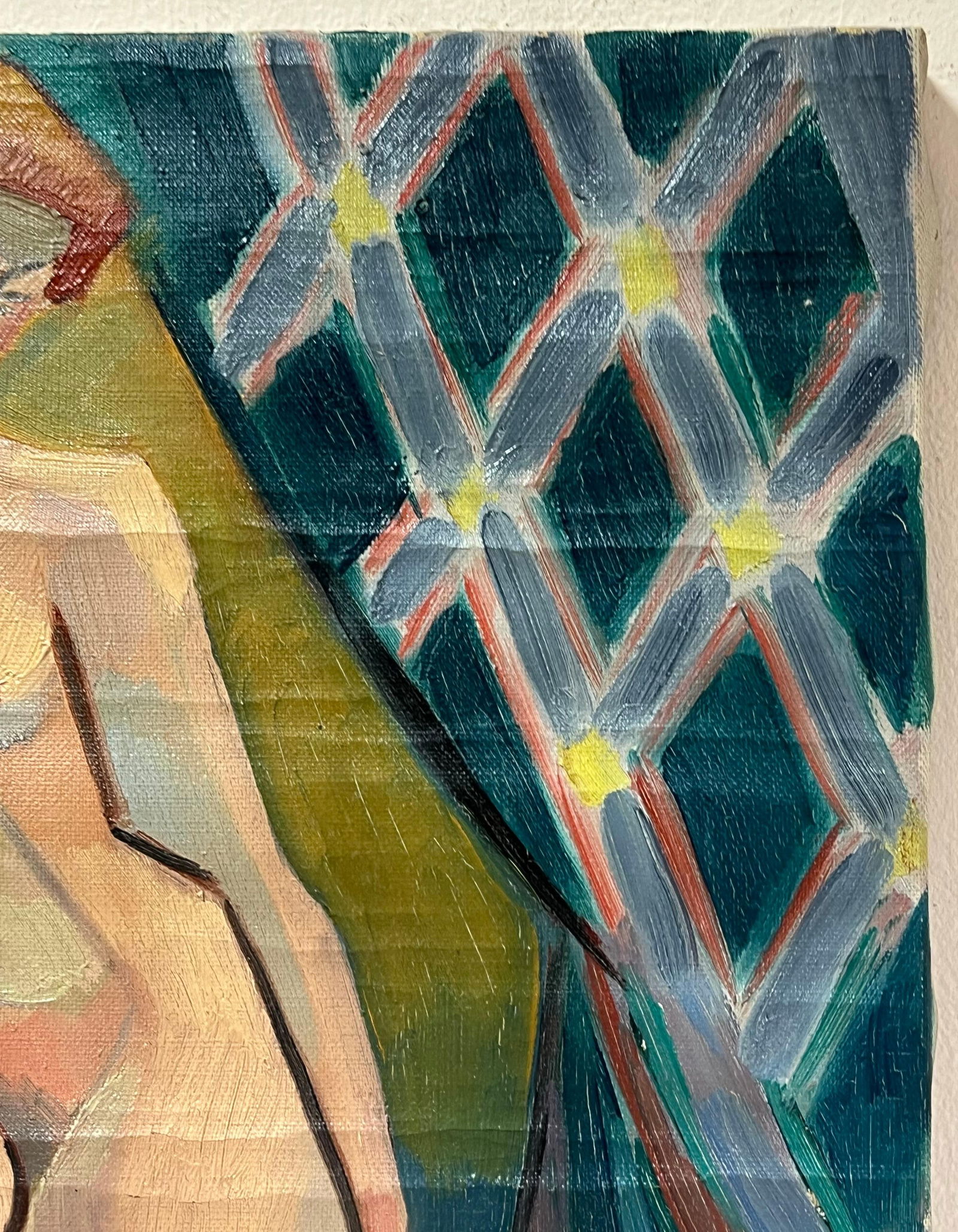 1930's French Cubist Signed Oil Figure Lady 1930's - 12