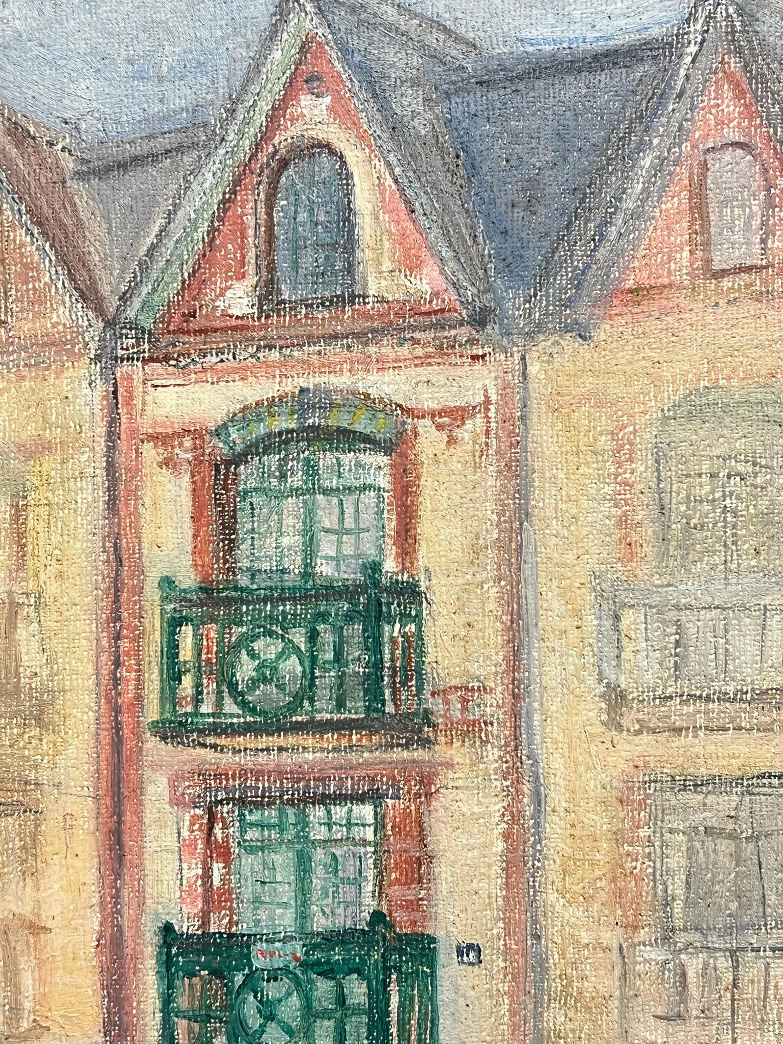 1930's French Impressionist Charming French Townhouse with Green Balconies 19th Century - 4