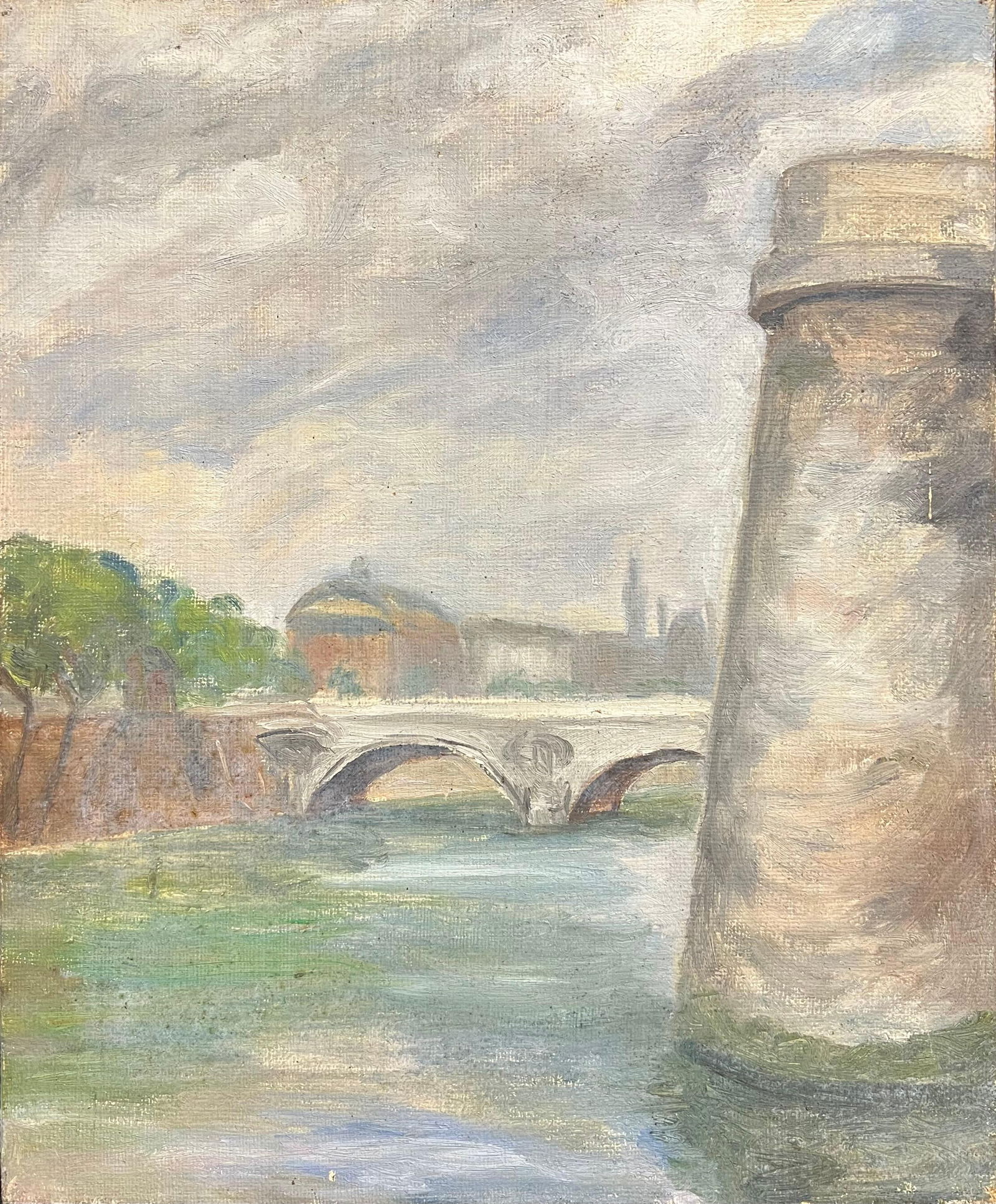 1930's French Impressionist Impressionistic Parisian Stone Bridge River Seine 19th Century - 9