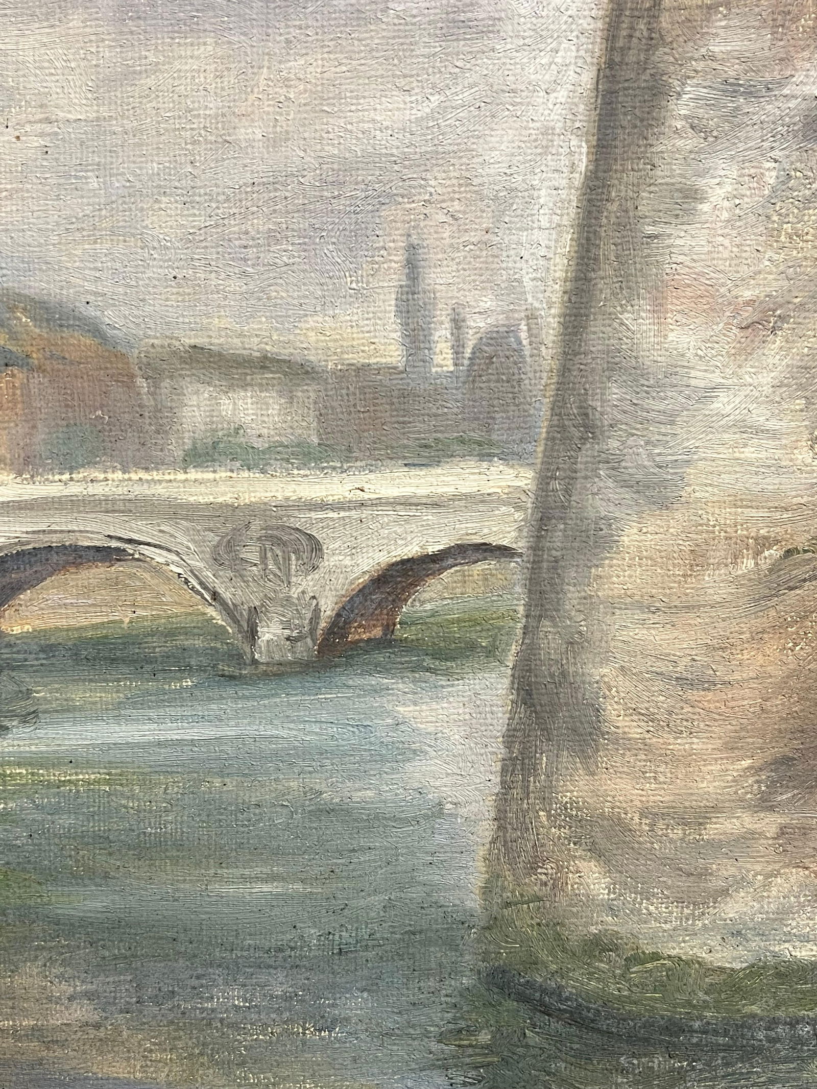 1930's French Impressionist Impressionistic Parisian Stone Bridge River Seine 19th Century - 13