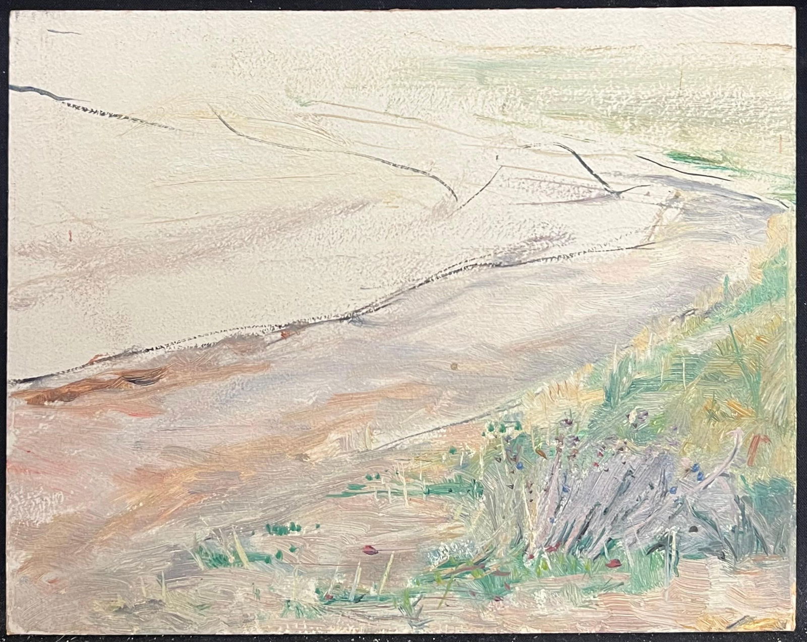 1930's French Impressionist Minimalist Coastal Landscape with Gentle Brushstroke 19th Century - 3