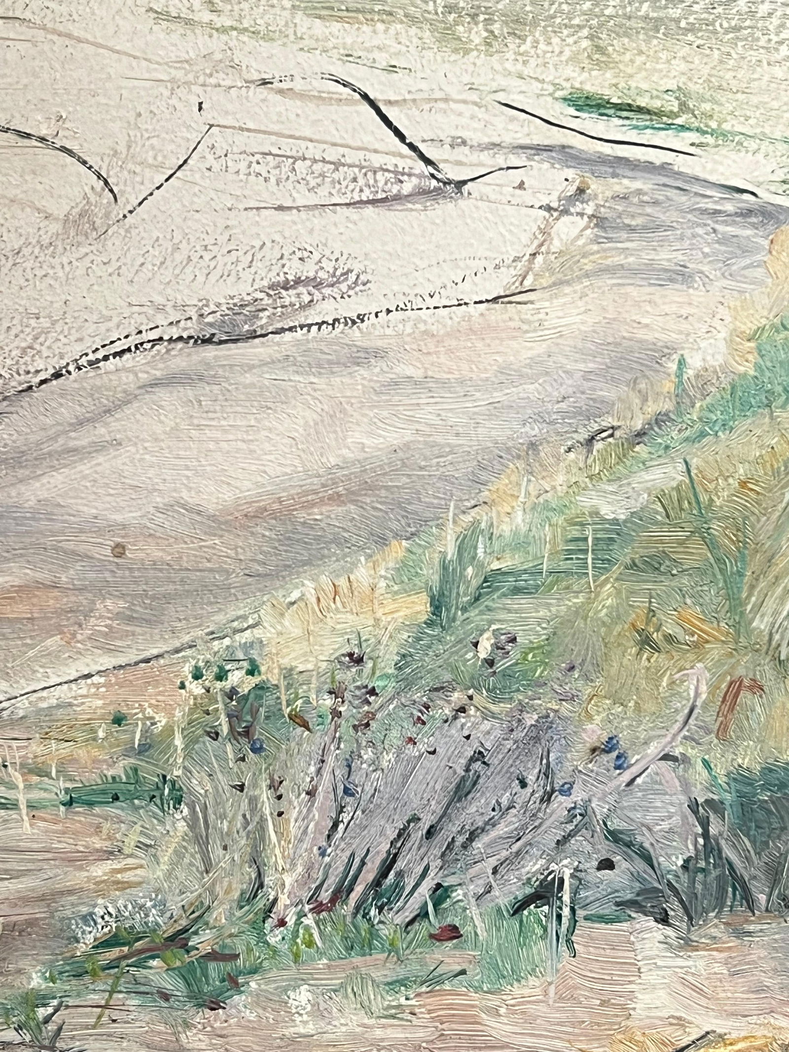 1930's French Impressionist Minimalist Coastal Landscape with Gentle Brushstroke 19th Century - 4