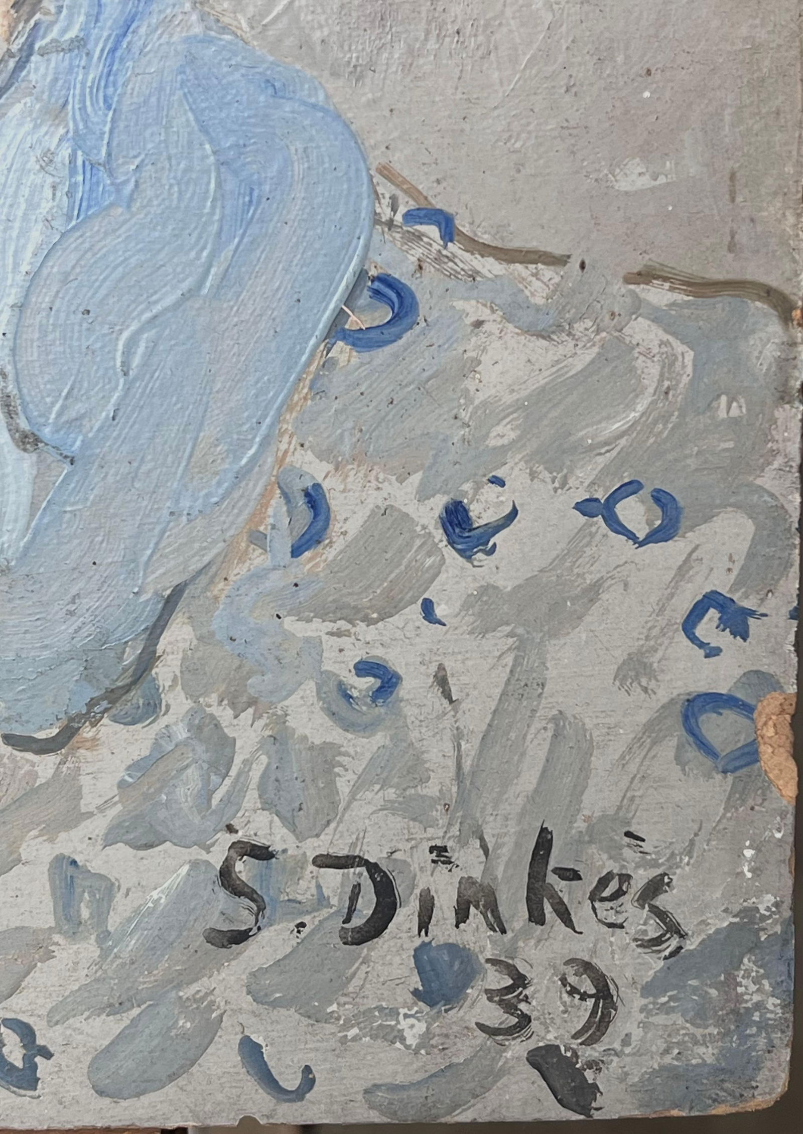 1930's French Impressionist Oil Portrait of Young Lady Pretty Blue Blouse 1930's - 2