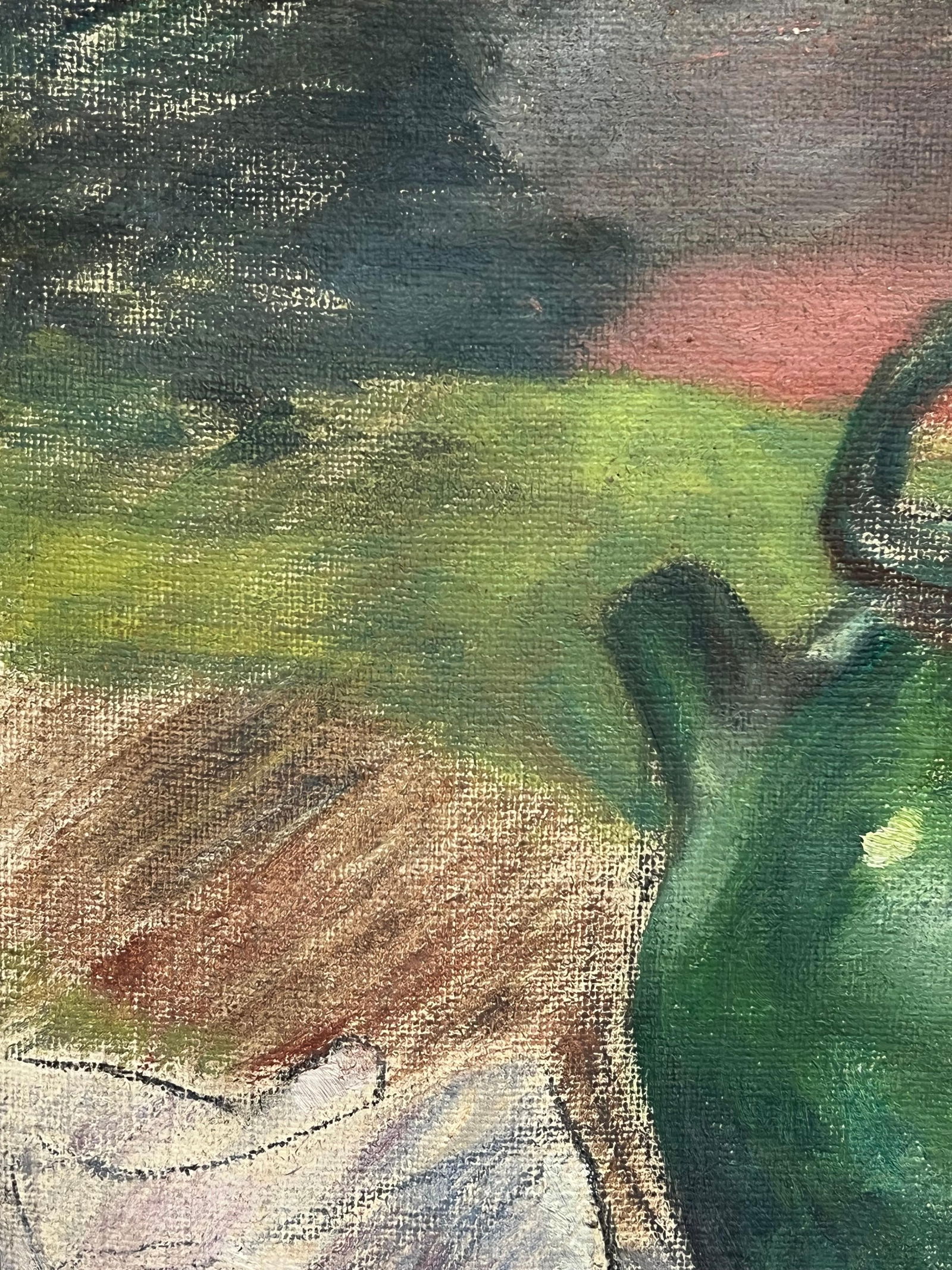 1930's French Impressionist Still Life with Green Jug and Assorted Apples & Pear 19th Century - 13