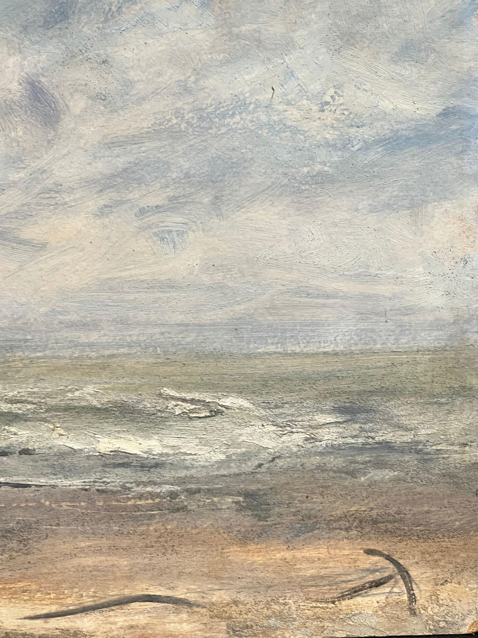 1930's French Impressionist Tranquil Coastal Scene with Weathered Fishing Boats 19th Century - 2