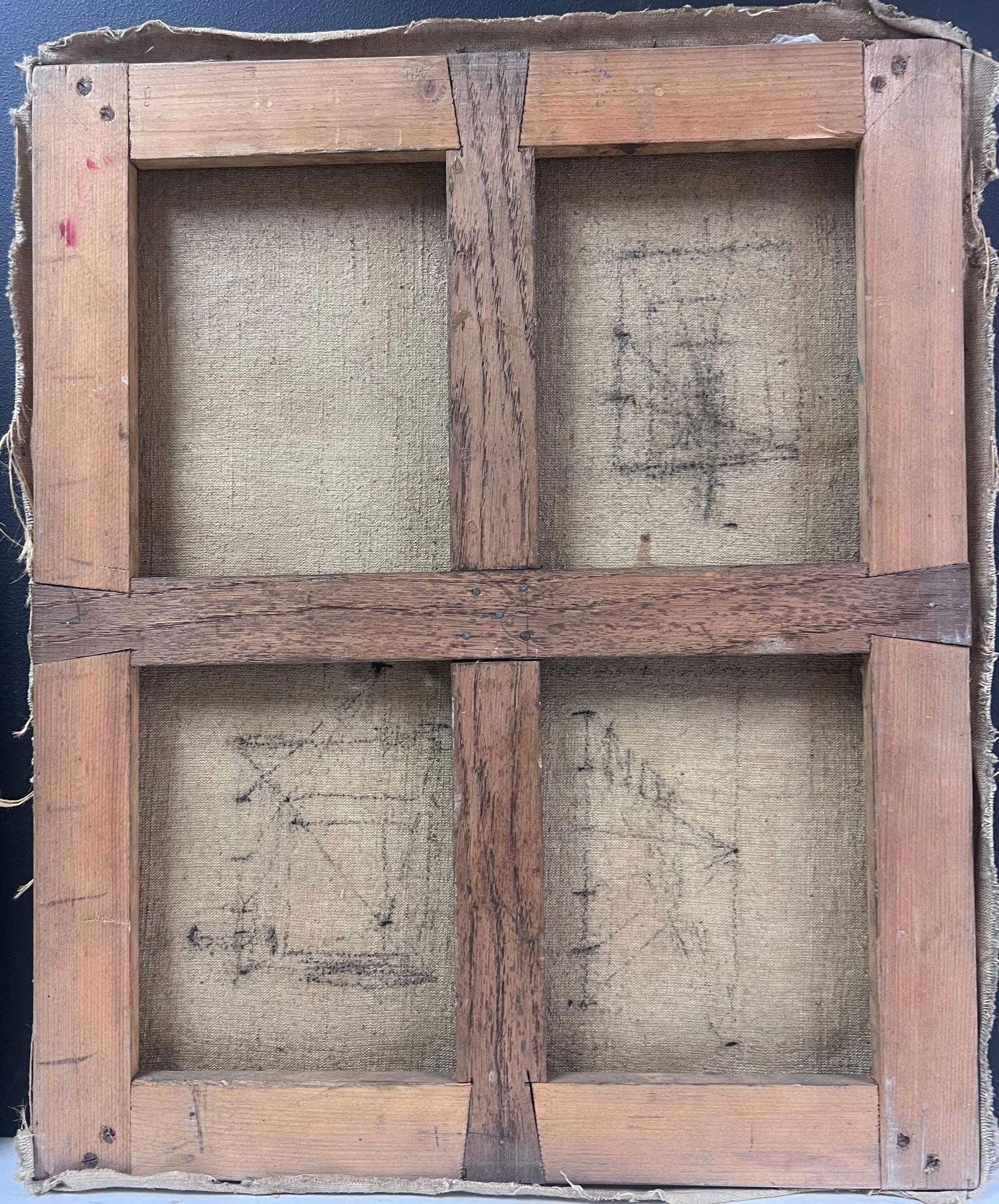 1930's French Modernist Oil Painting Lunaria Honesty Plants Still Life Blue Jug 1930's - 10