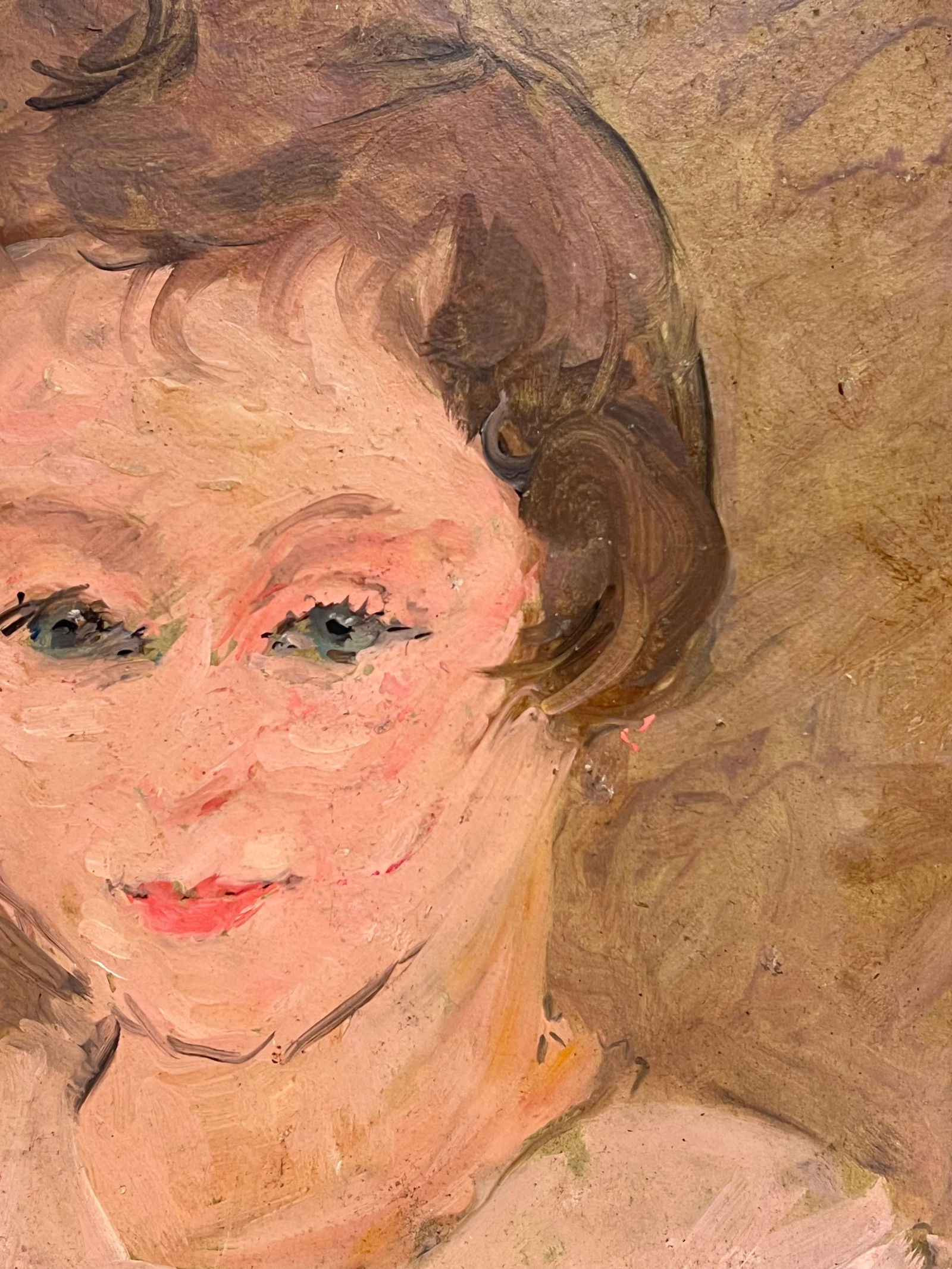 1930's French Oil Painting Double Sided Portrait Painting of Woman 1930's - 6