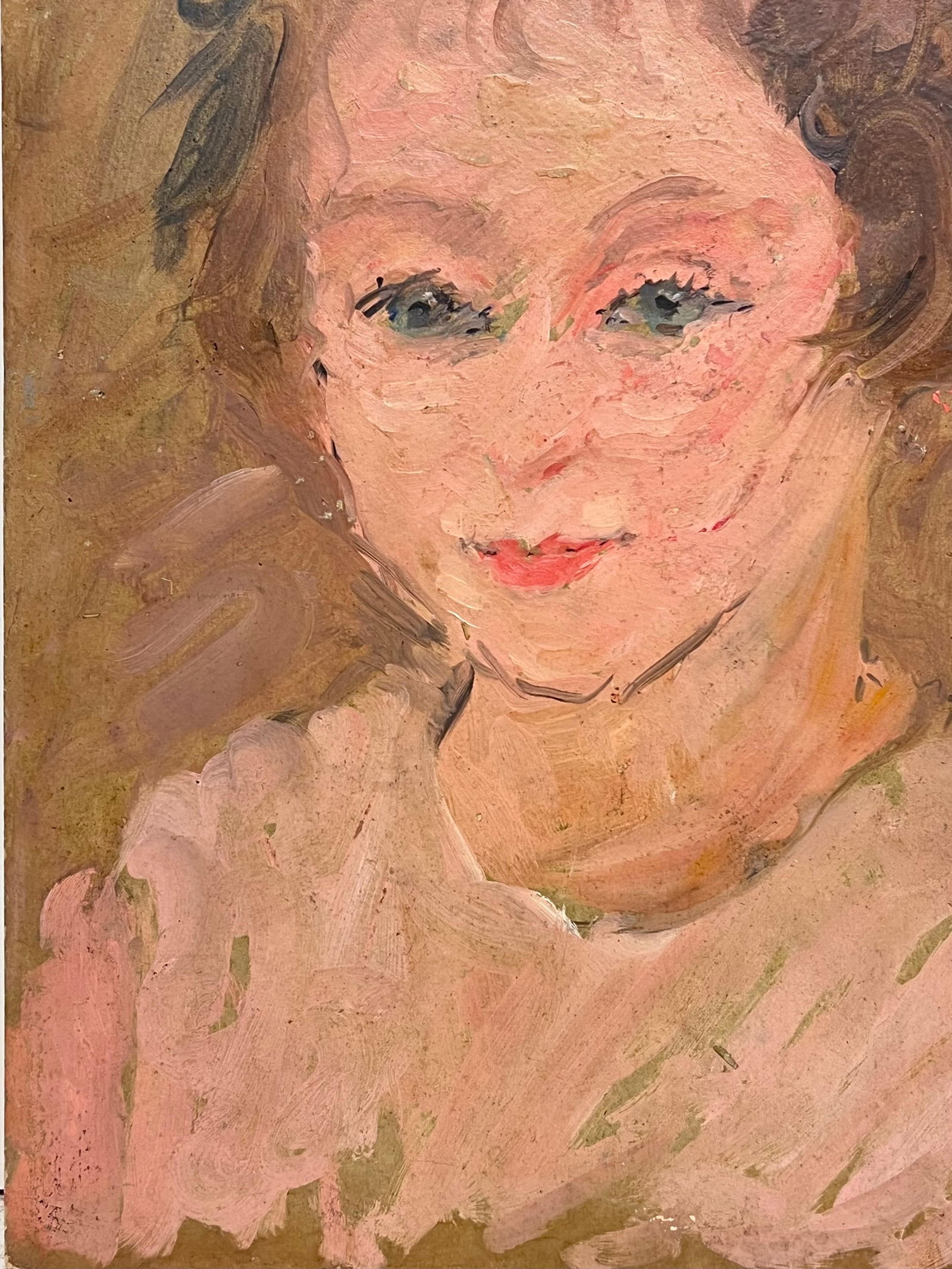 1930's French Oil Painting Double Sided Portrait Painting of Woman 1930's - 7