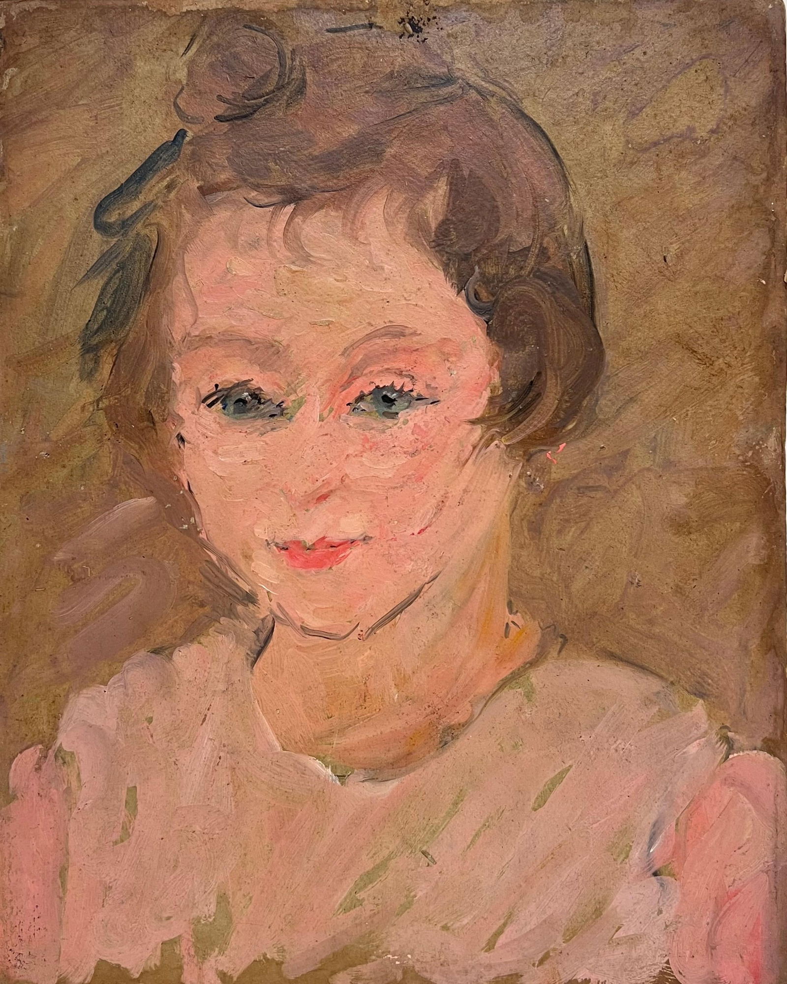 1930's French Oil Painting Double Sided Portrait Painting of Woman 1930's (1 of 13)