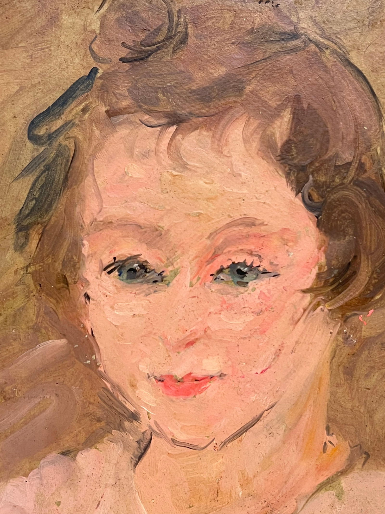 1930's French Oil Painting Double Sided Portrait Painting of Woman 1930's - 5