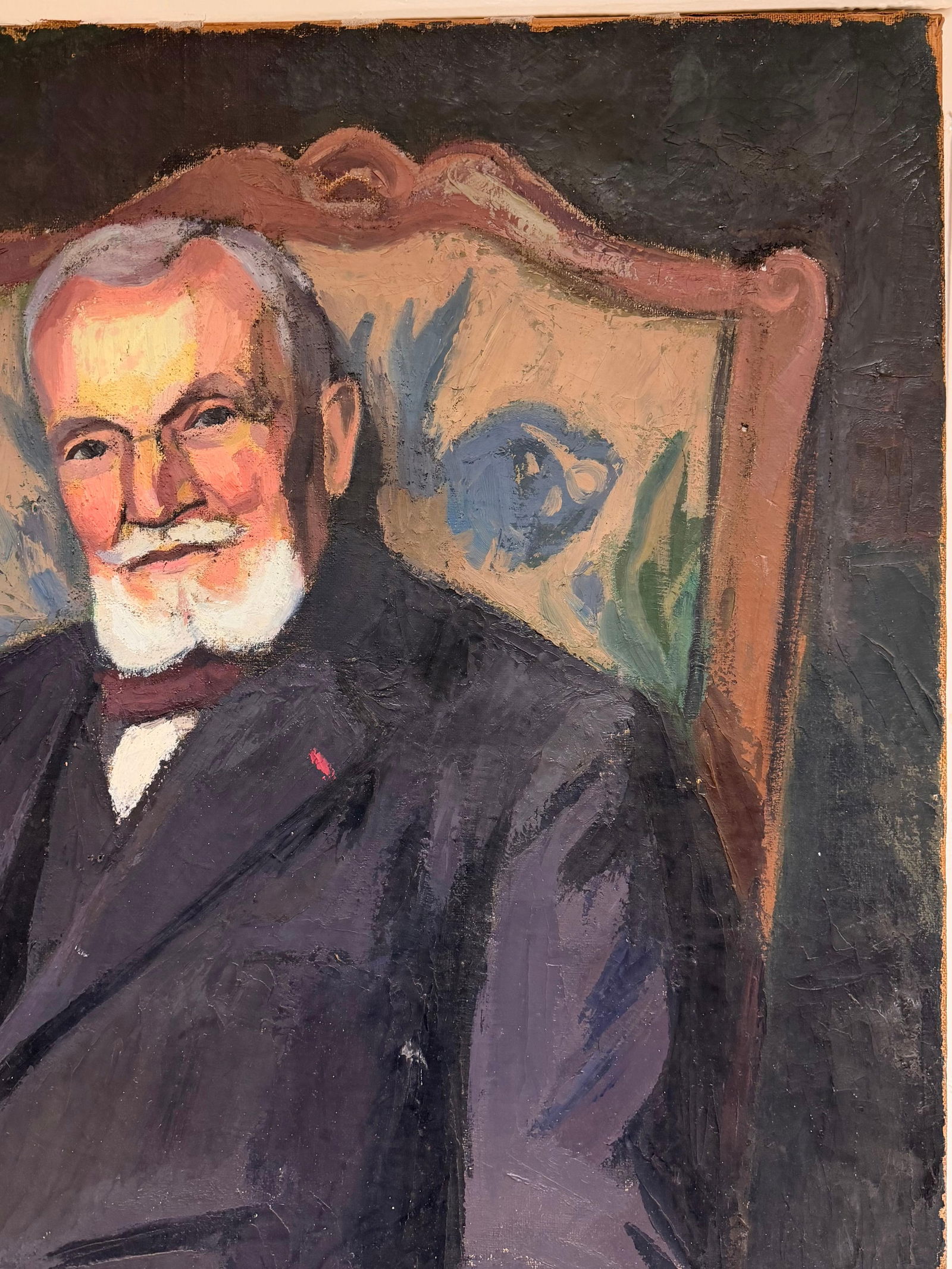 1930's French Oil Portrait of a Bourgeois Gentleman Seated in Armchair 1930 - 7