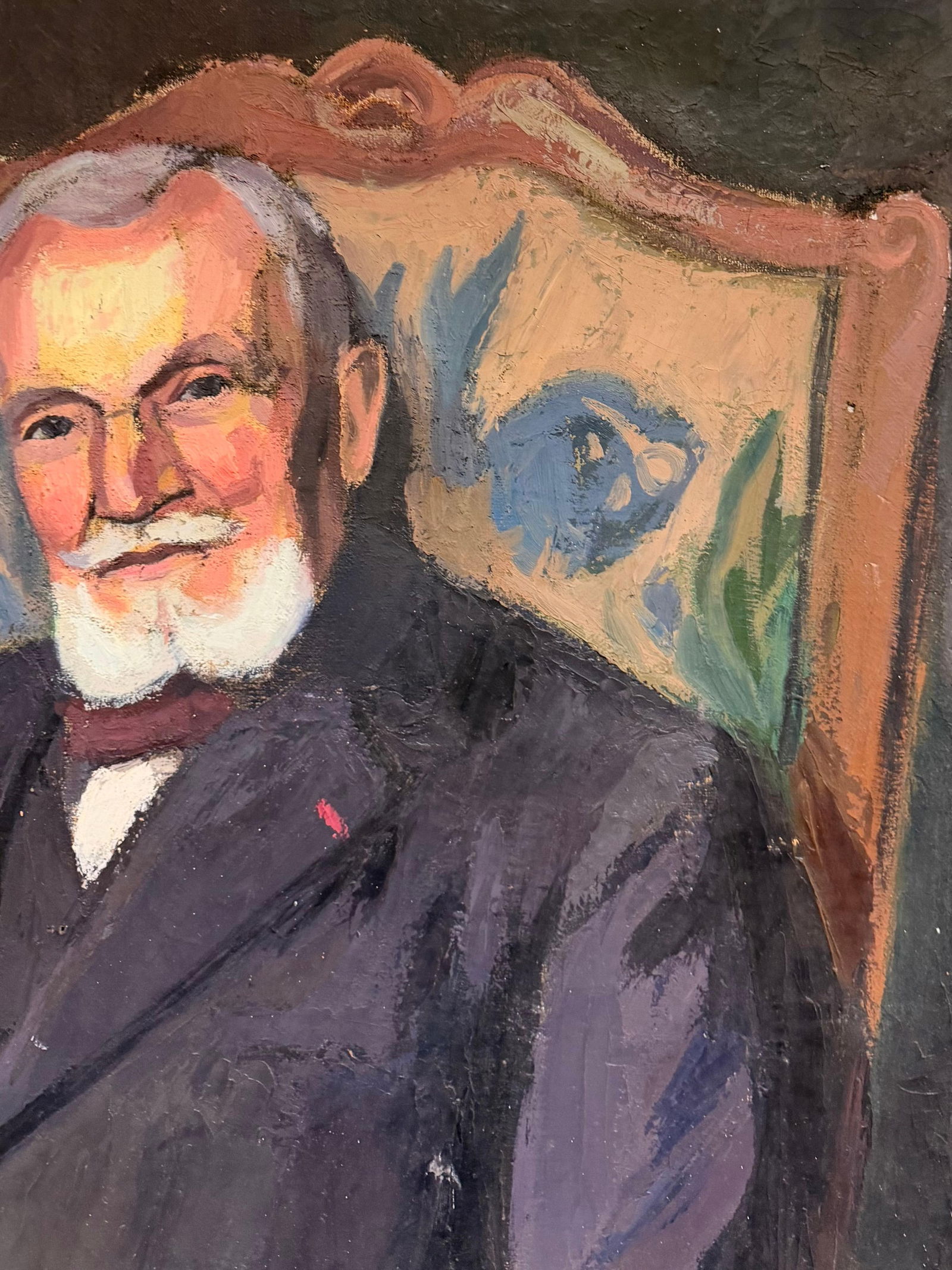 1930's French Oil Portrait of a Bourgeois Gentleman Seated in Armchair 1930 - 8