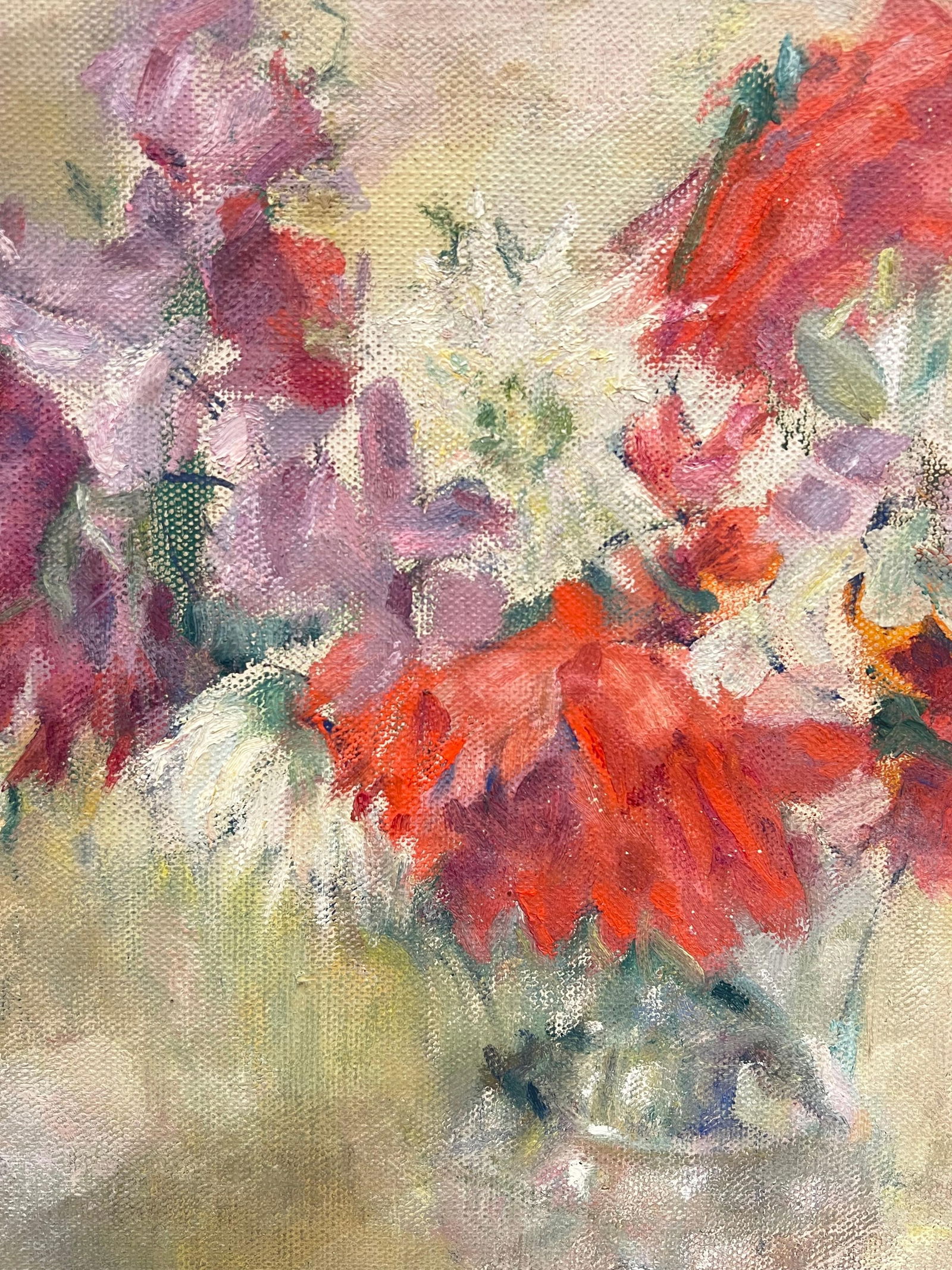 1930's French Post-Impressionist Oil Beautiful Still Life Natural Flowers 1930's - 12