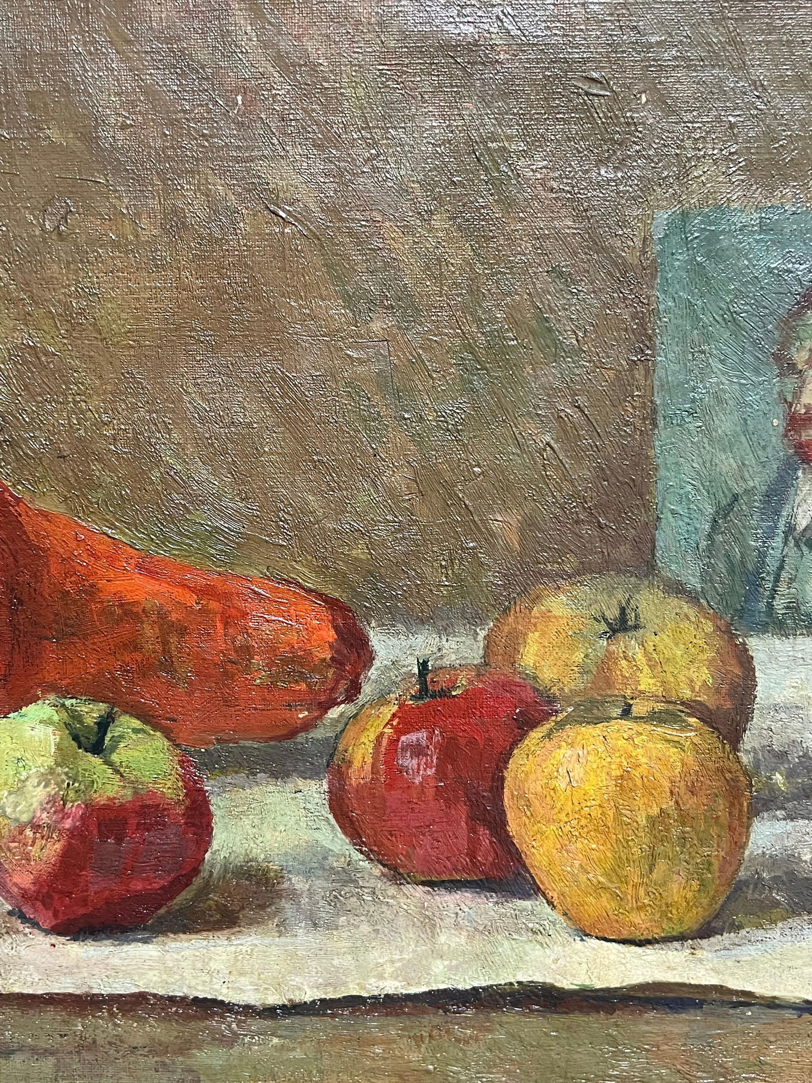 1930's French Post-Impressionist Oil Still Life Fruit & Portrait of Van Gogh 1930's - 6
