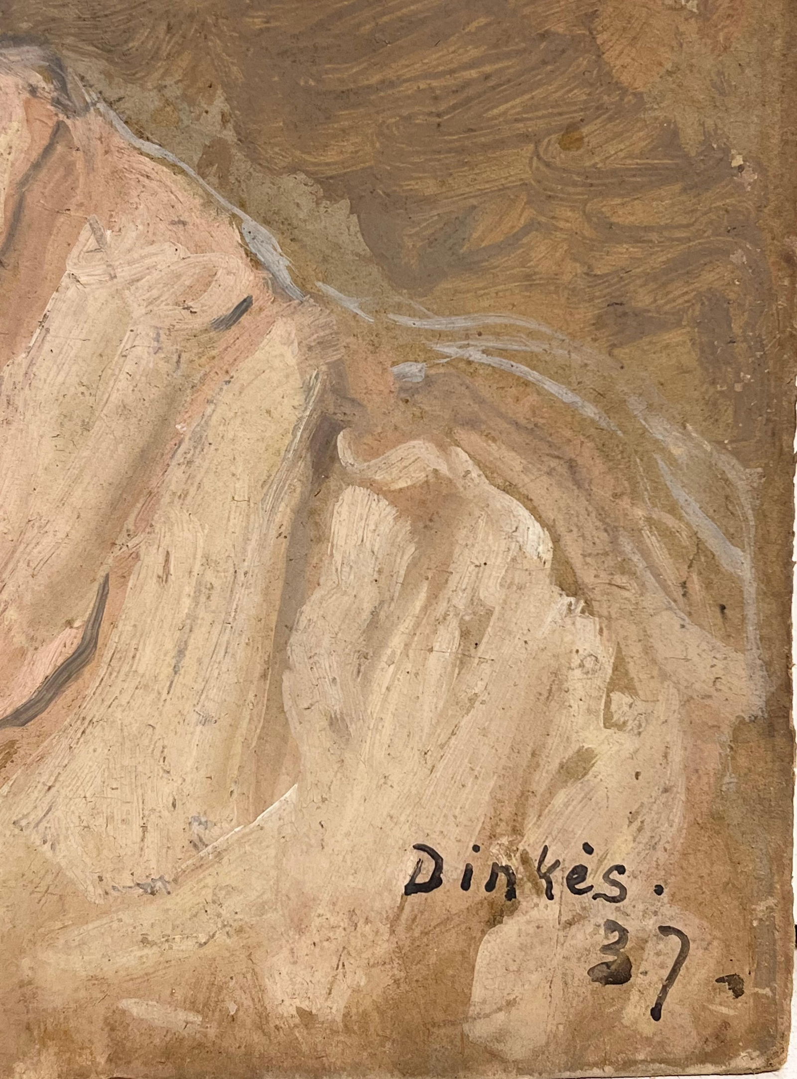 1930's French Signed Oil Painting Head & Shoulders Portrait Young Lady 1930's - 8