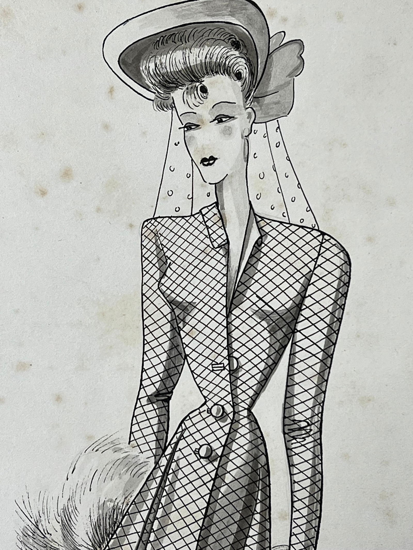 1940's Fashion Illustration, Chic Lady circa 1940s - 14