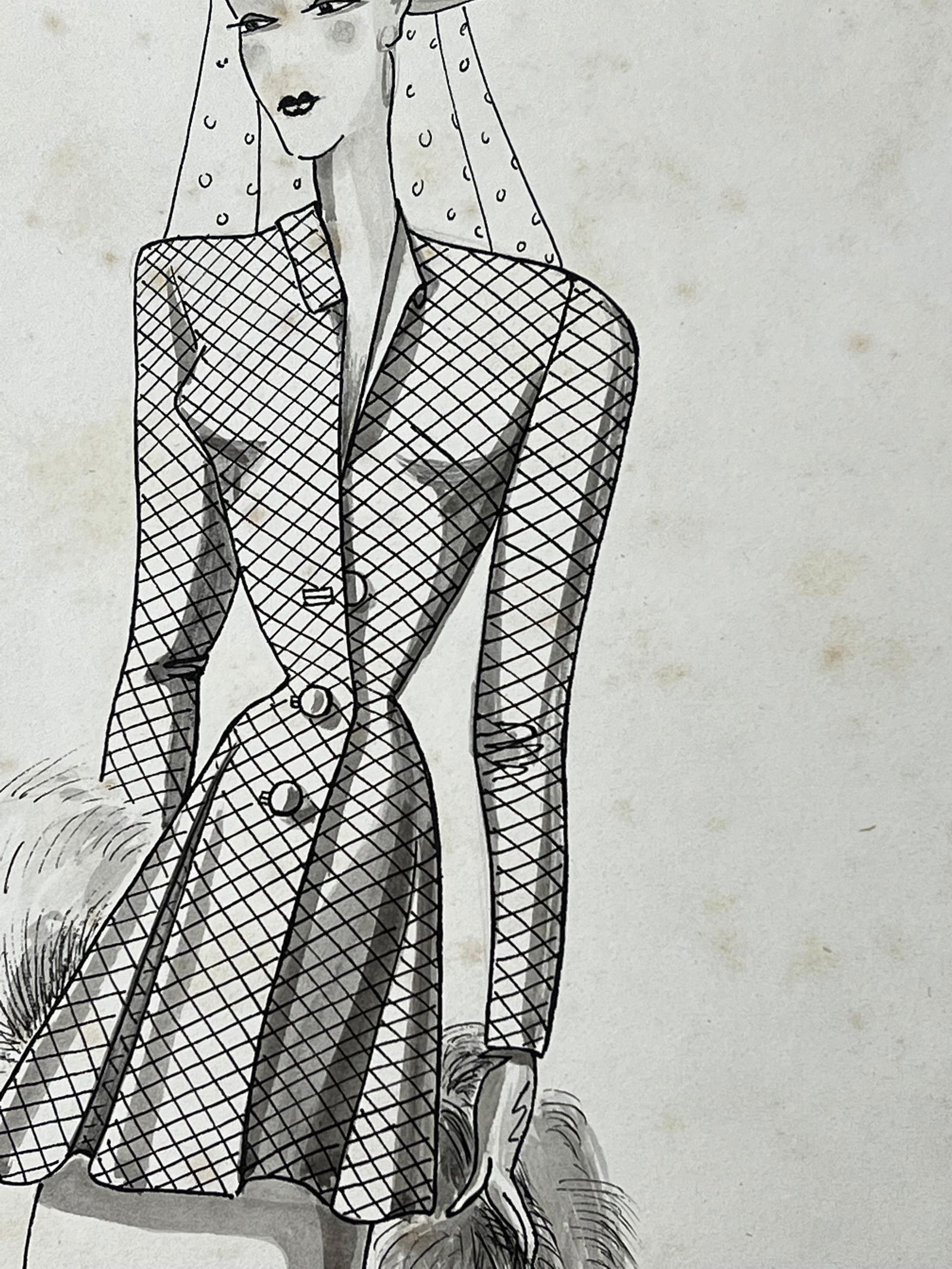 1940's Fashion Illustration, Chic Lady circa 1940s - 3