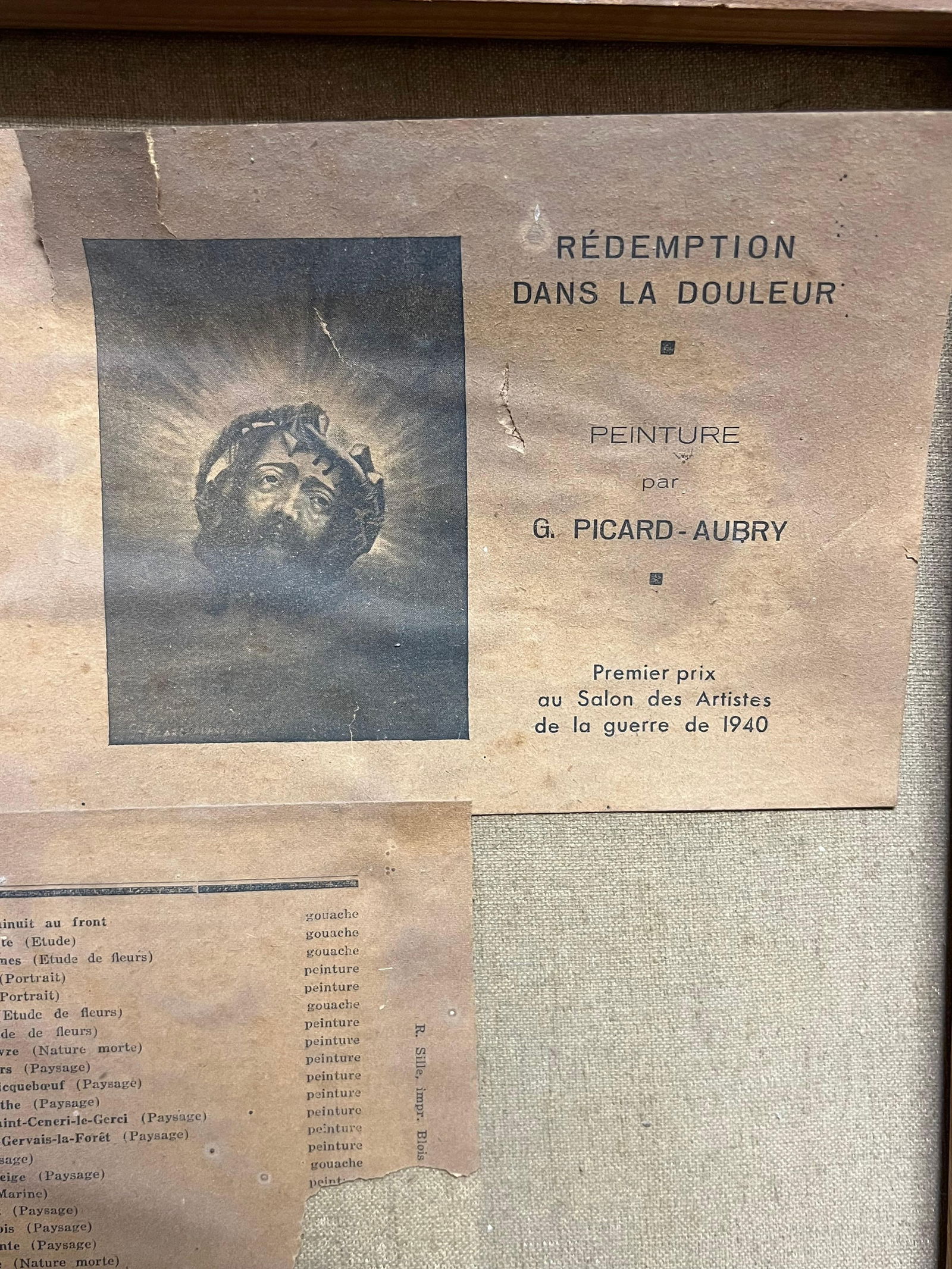 1940's French Floral Still Life Pink Red Roses in Brown Vase Oil Painting 1940''s - 12