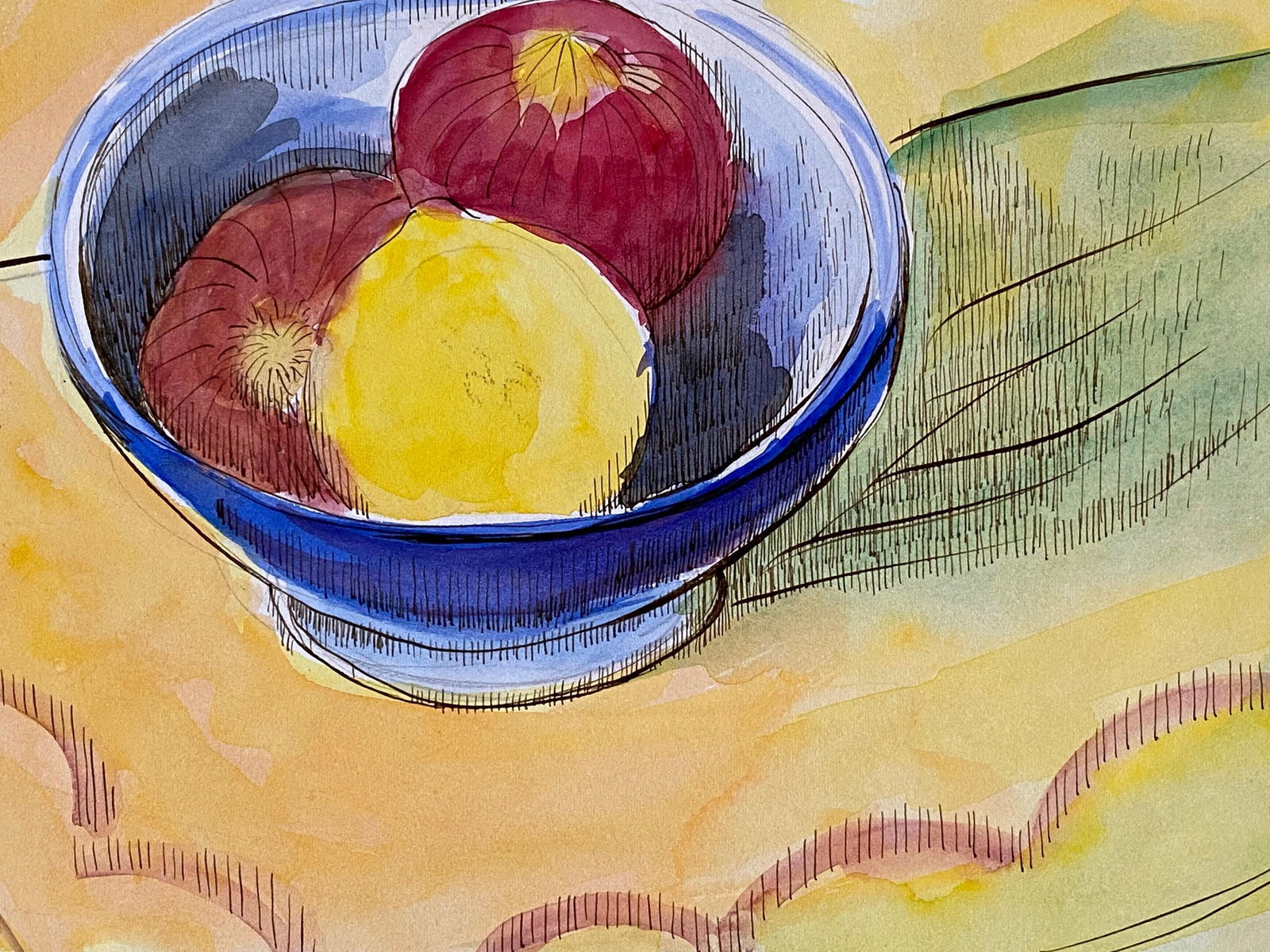 1940's French Fruit Still Life, Post Impressionist Artist circa 1940s - 7