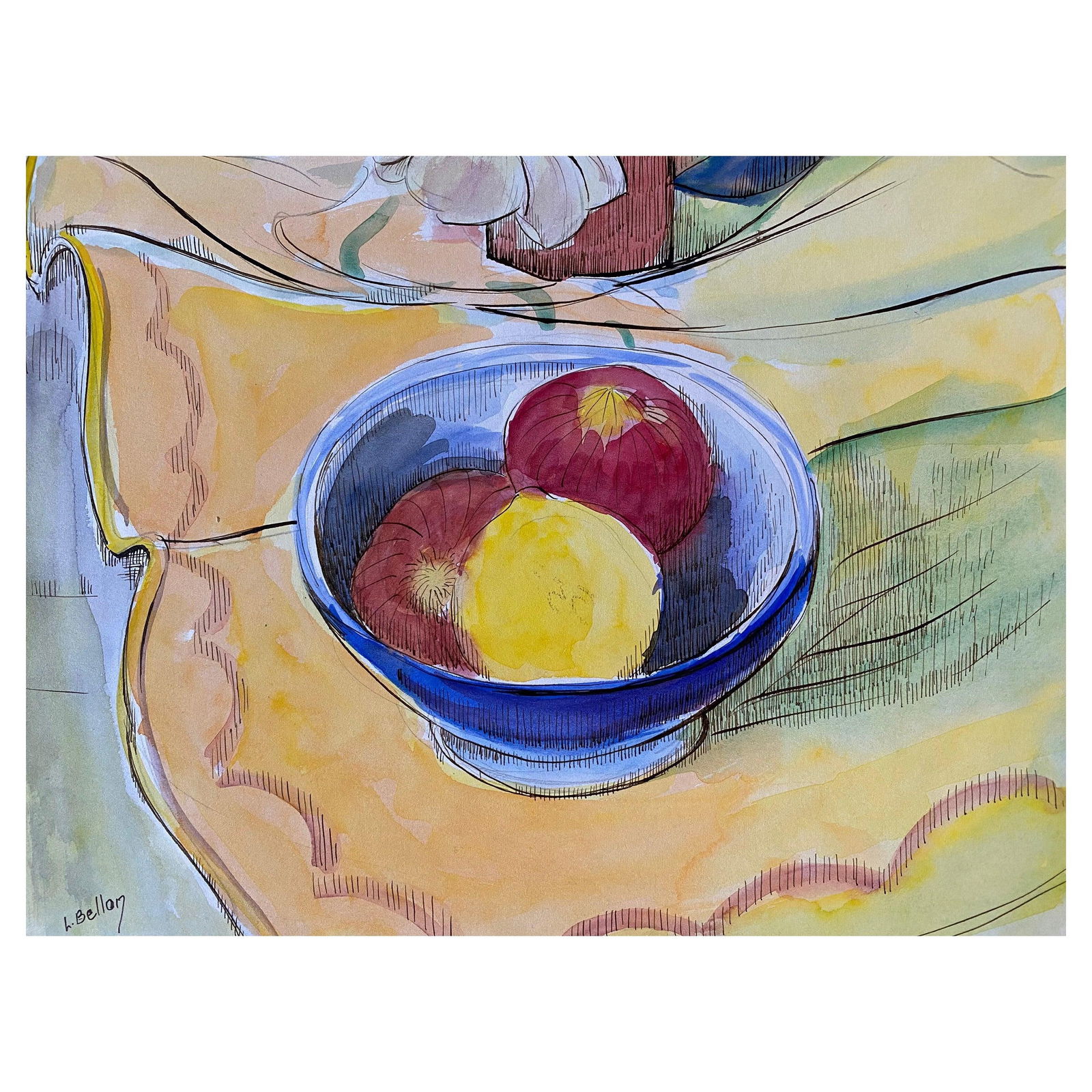 1940's French Fruit Still Life, Post Impressionist Artist circa 1940s (1 of 13)