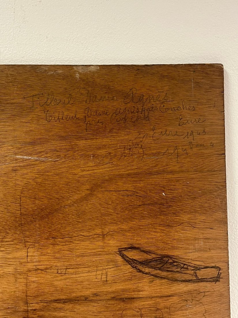 1940's French Impressionist Signed Oil Green Fields Village Lane Old Houses 1948 - 10