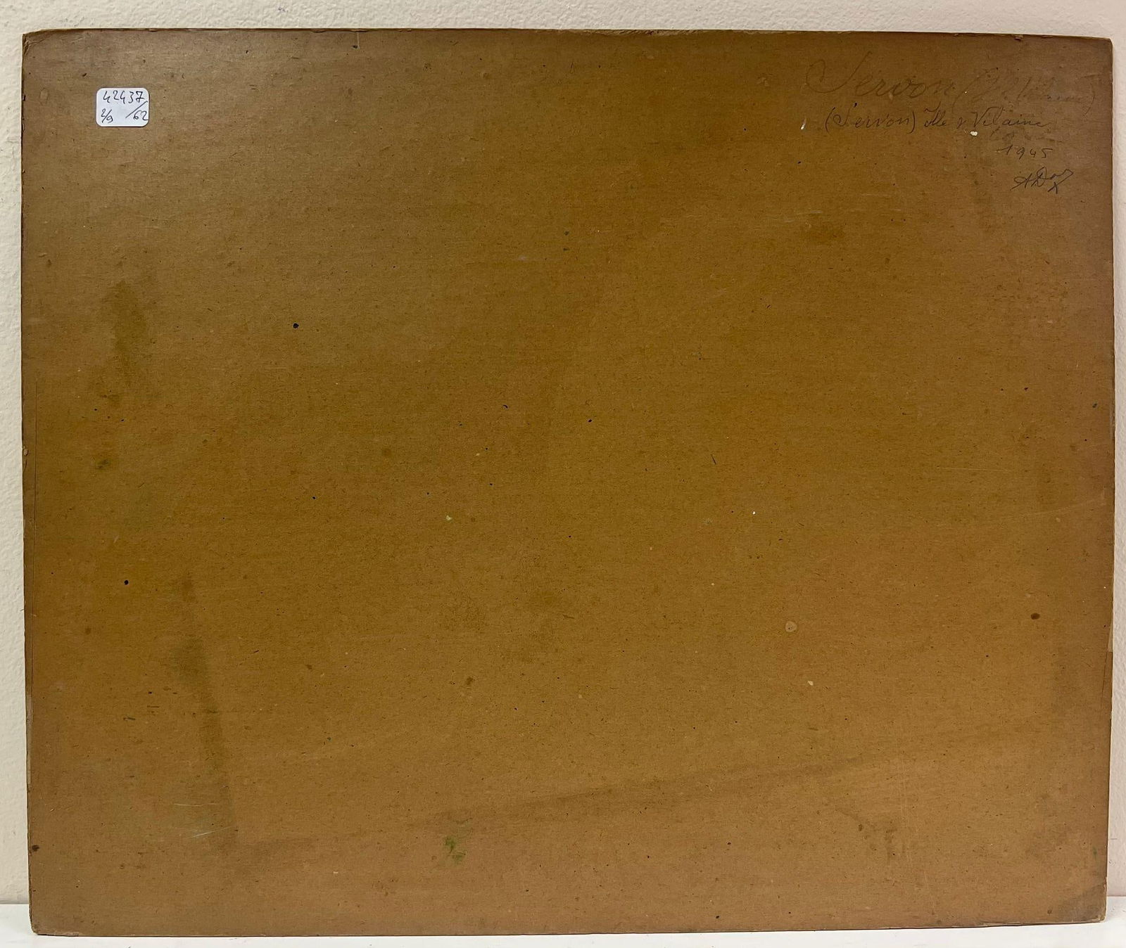 1940's French Impressionist Signed Oil Wheatsheaves in Village Harvest Field 1945 - 12