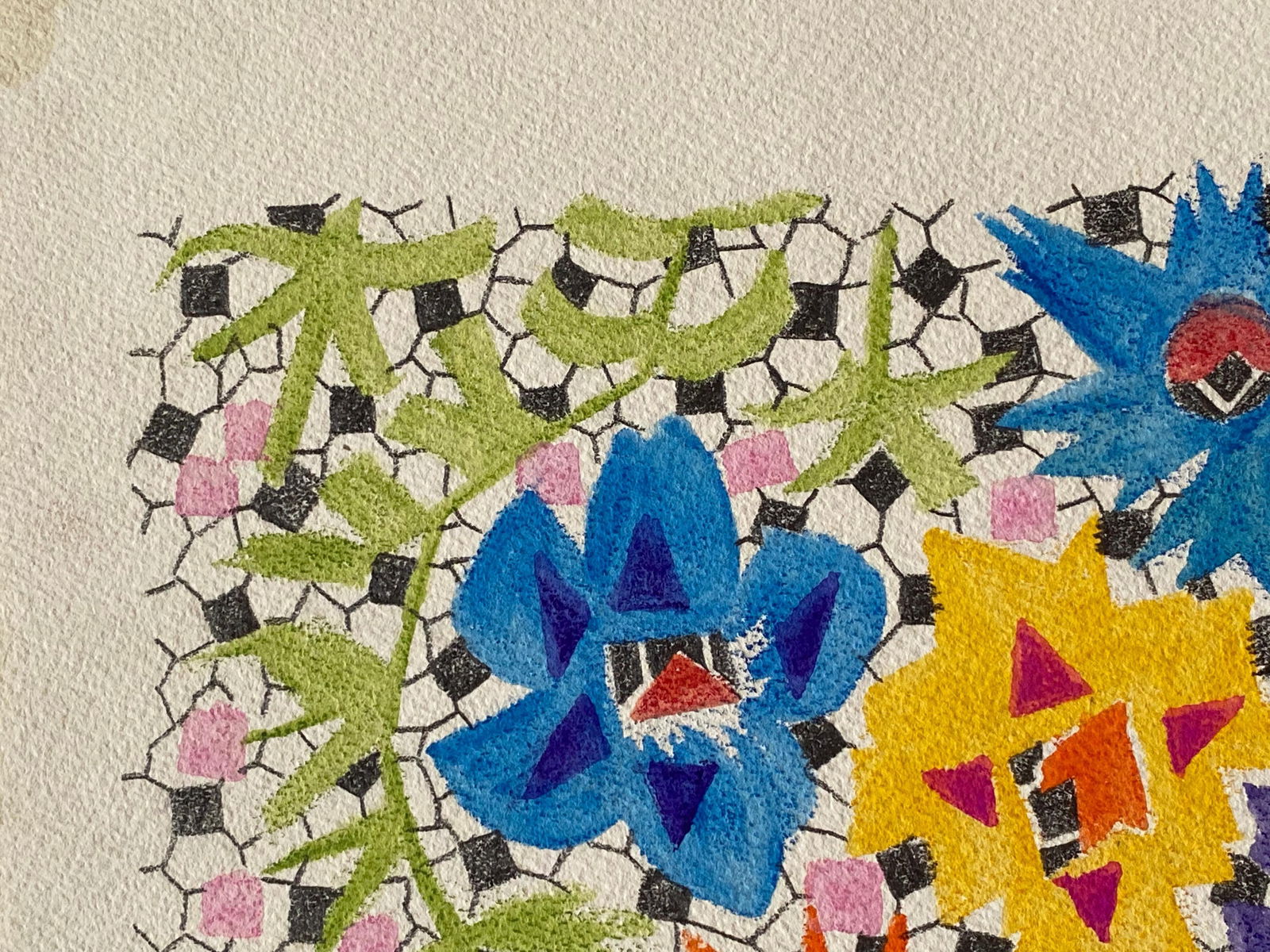 1940's French Post Impressionist Artist Abstract Artwork Design Original circa 1940s - 10