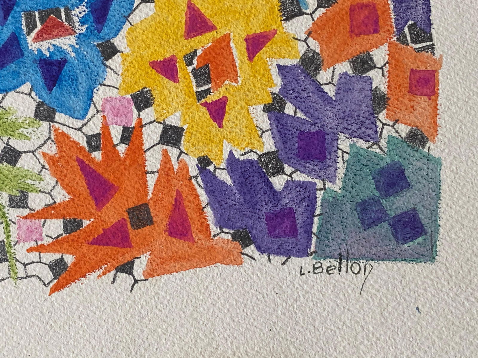 1940's French Post Impressionist Artist Abstract Artwork Design Original circa 1940s - 2