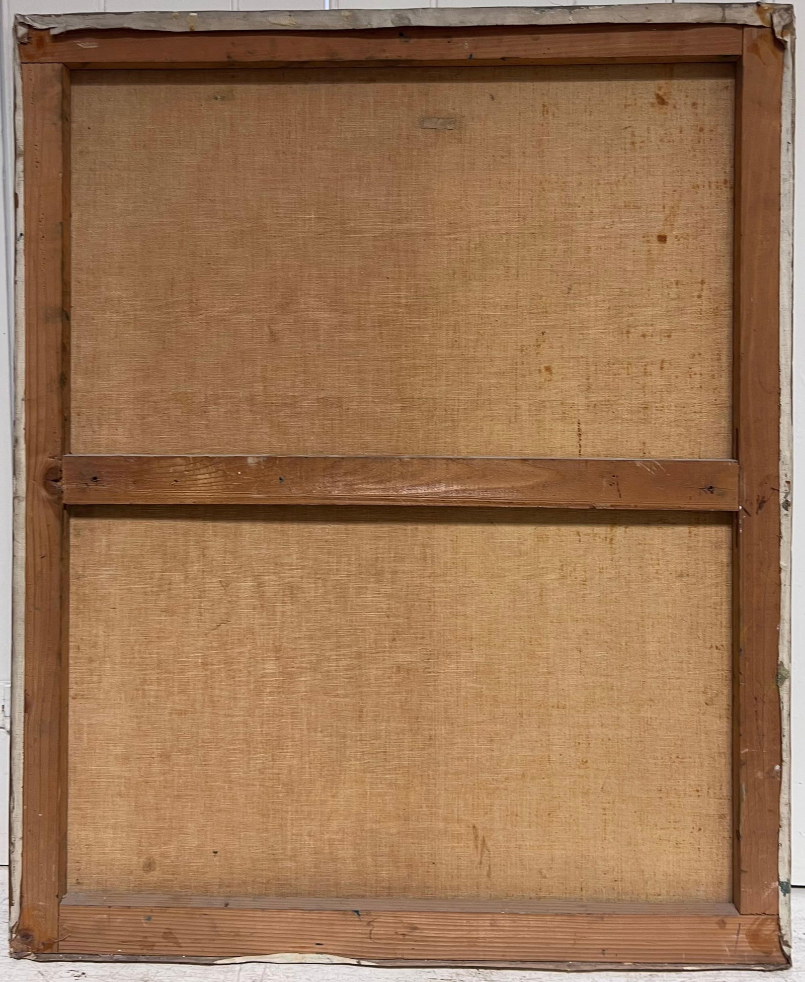 1950's French Expressionist Signed Painting Lady Seated in Chair Harvest Fields 1958 - 3