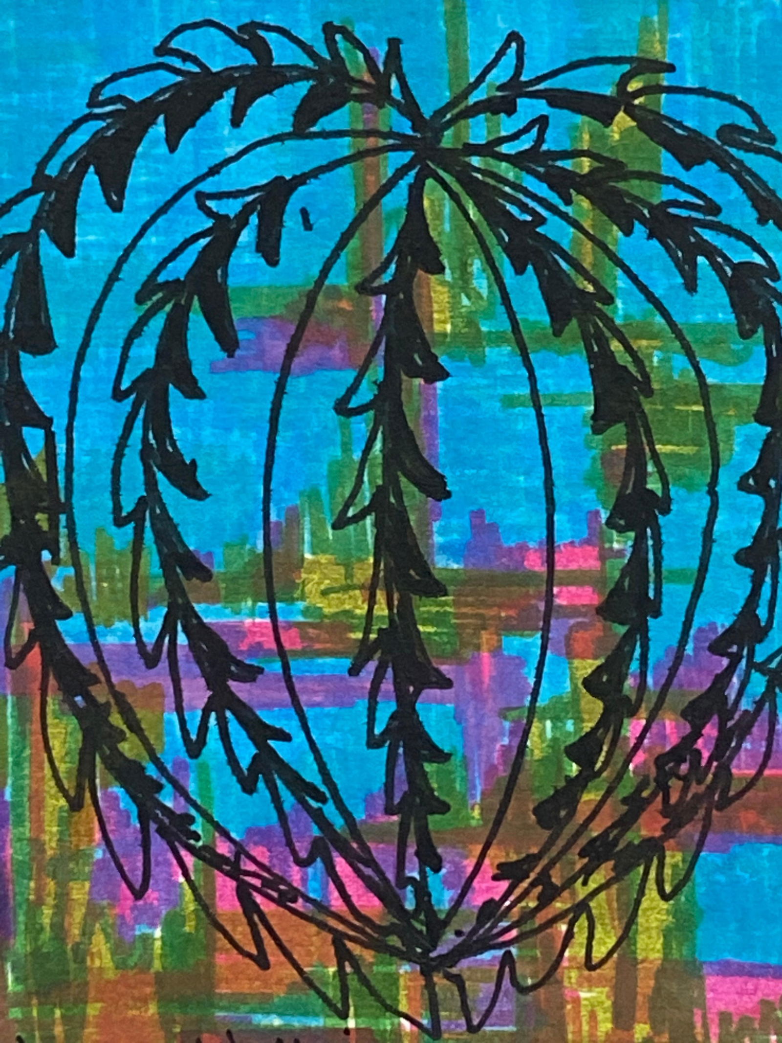 1950's French Modernist / Cubist Painting Signed, Bright Colour Shapes 1950s - 3