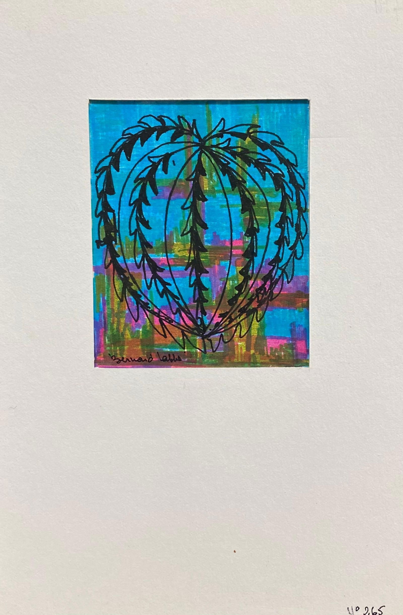 1950's French Modernist / Cubist Painting Signed, Bright Colour Shapes 1950s - 4