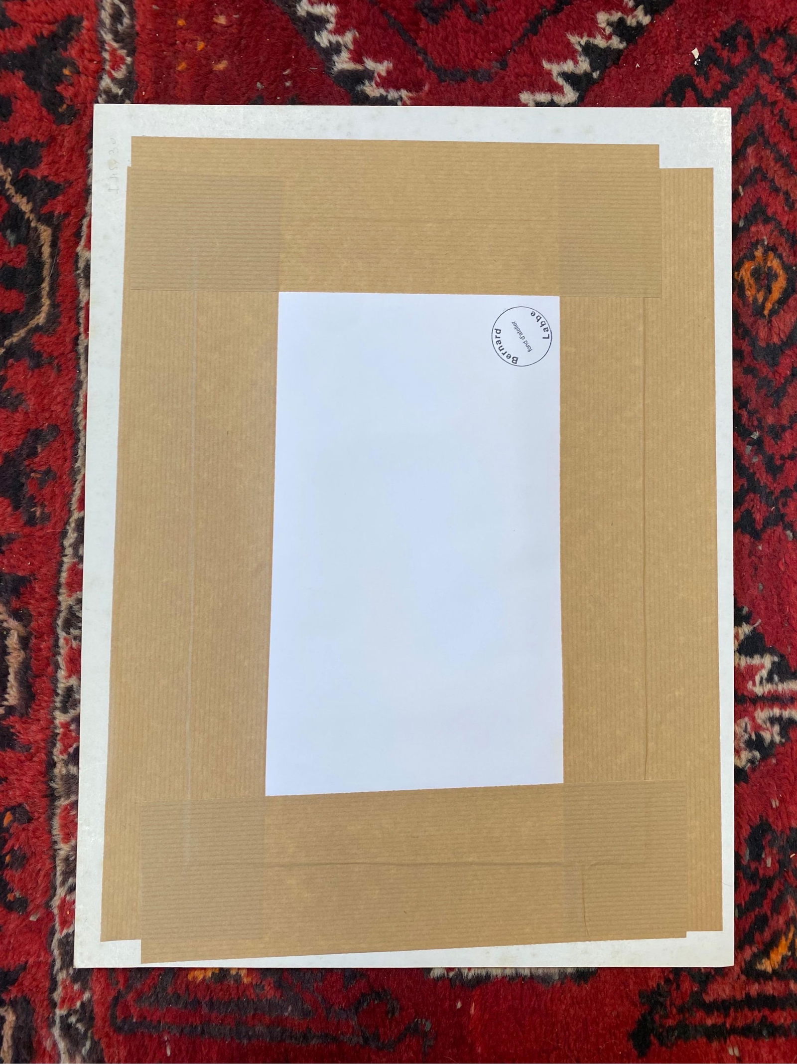 1950's French Modernist / Cubist Painting Signed, Orange and Pink Landscape 1950 - 9