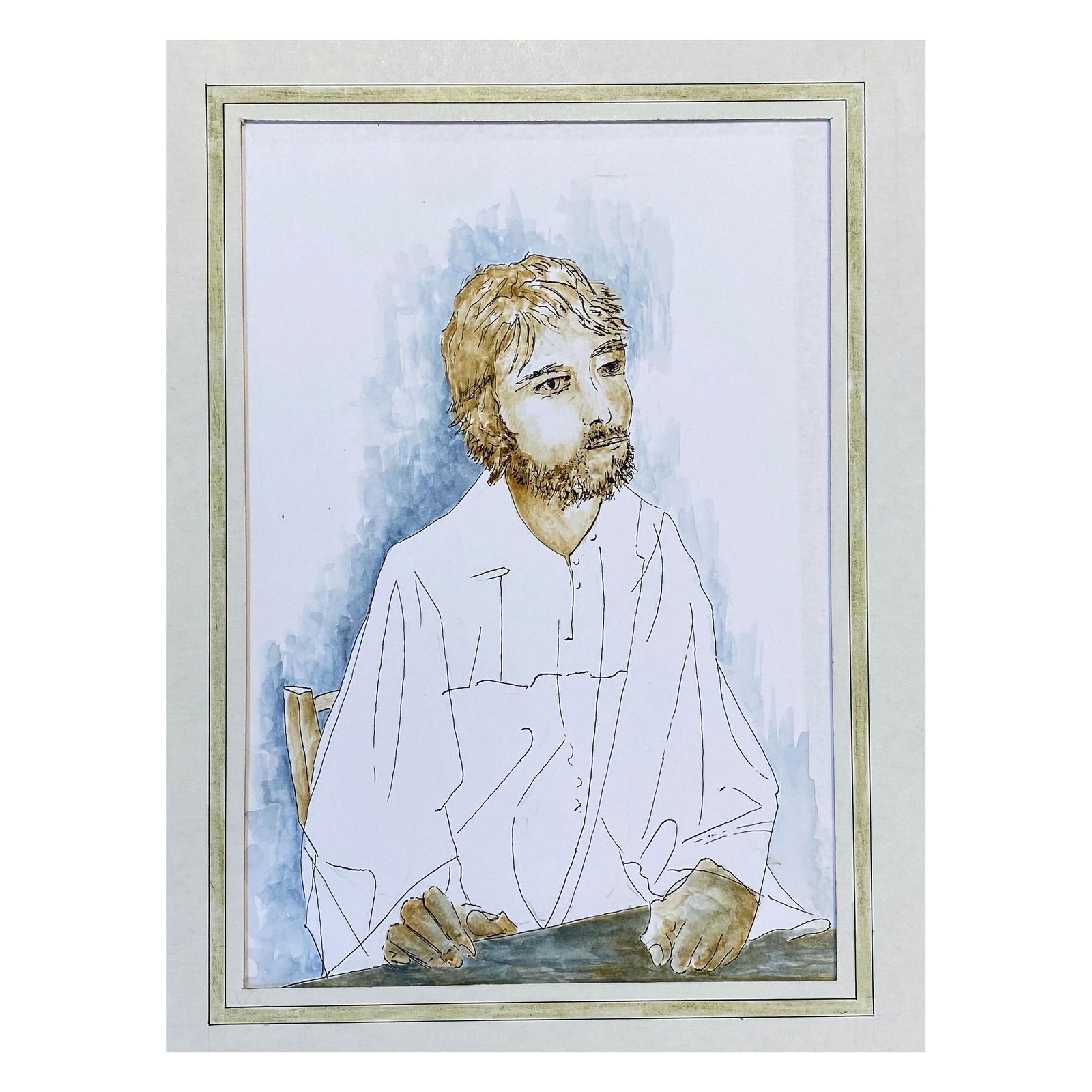 1950's French Modernist / Cubist Painting, Male Portrait 1950 (1 of 10)