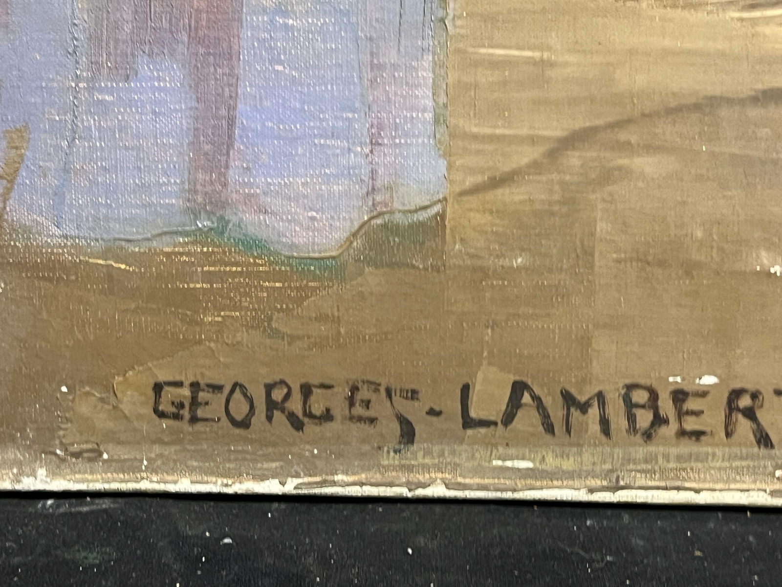 1950's French Modernist Mexican Scene Man in Cowboy Hat City Square mid 20th Century - 10