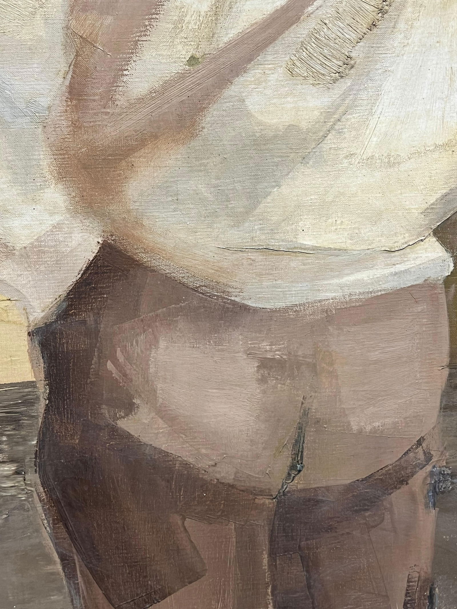 1950's French Modernist Mexican Scene Man in Cowboy Hat City Square mid 20th Century - 11