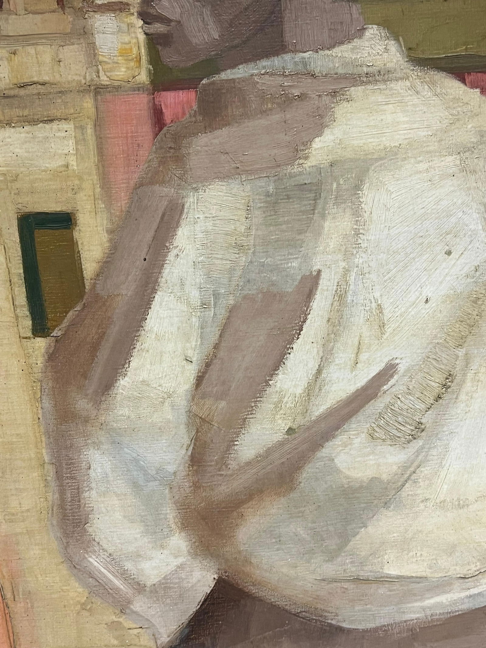 1950's French Modernist Mexican Scene Man in Cowboy Hat City Square mid 20th Century - 12