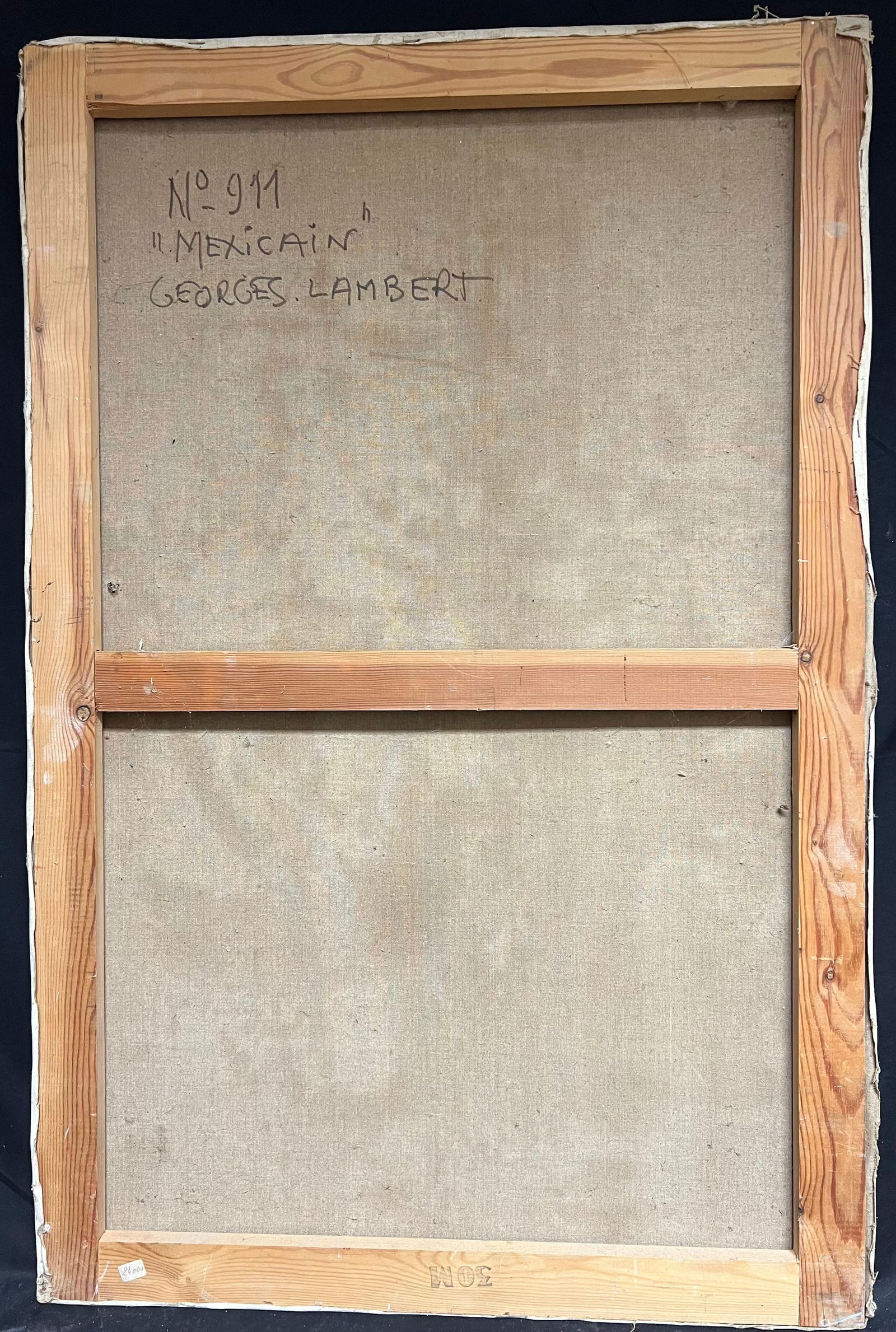 1950's French Modernist Mexican Scene Man in Cowboy Hat City Square mid 20th Century - 2